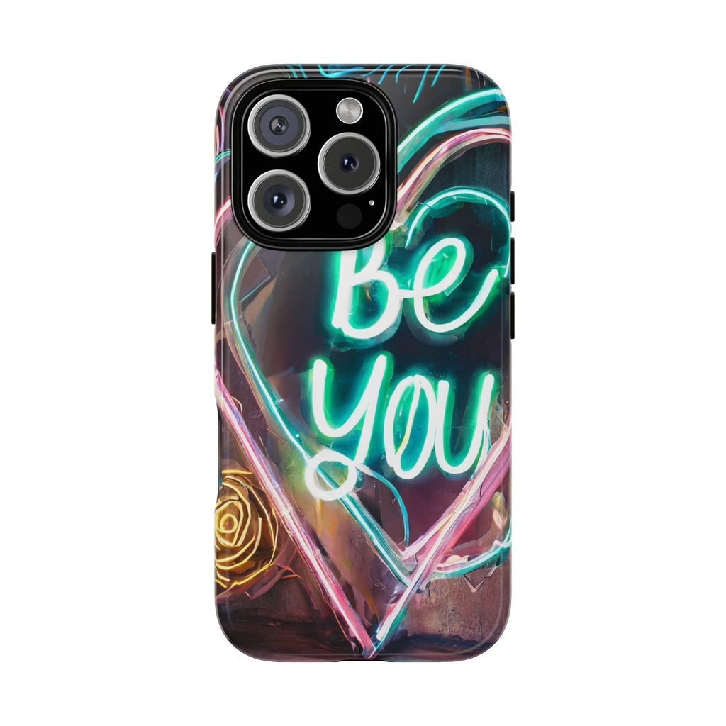 Be You Colorful Neon Heart Tough Phone Case
