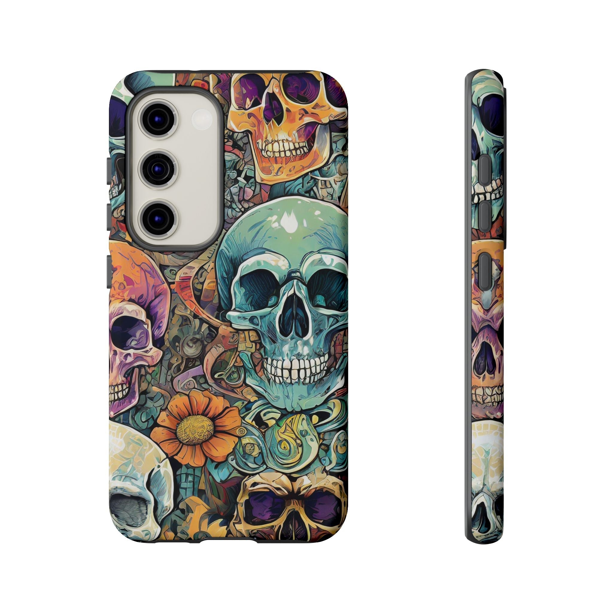 Artistic Skull Collage Tough Phone Case