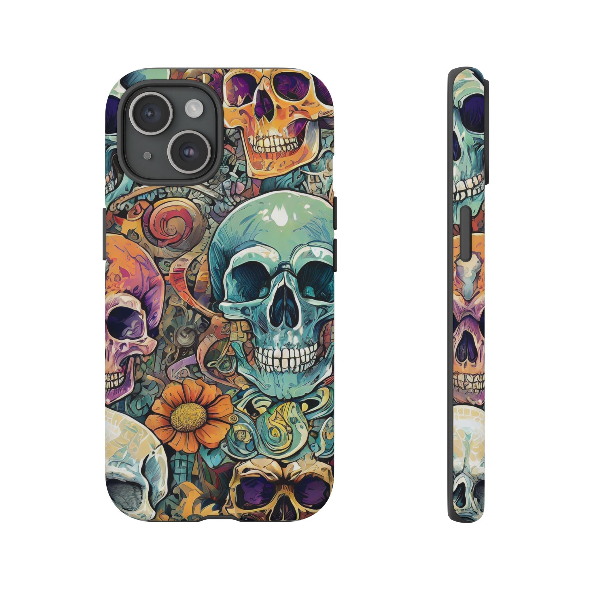 Artistic Skull Collage Tough Phone Case