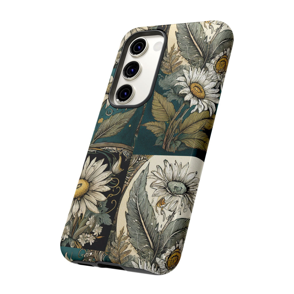Abstract Teal Daisy Tough Phone Case