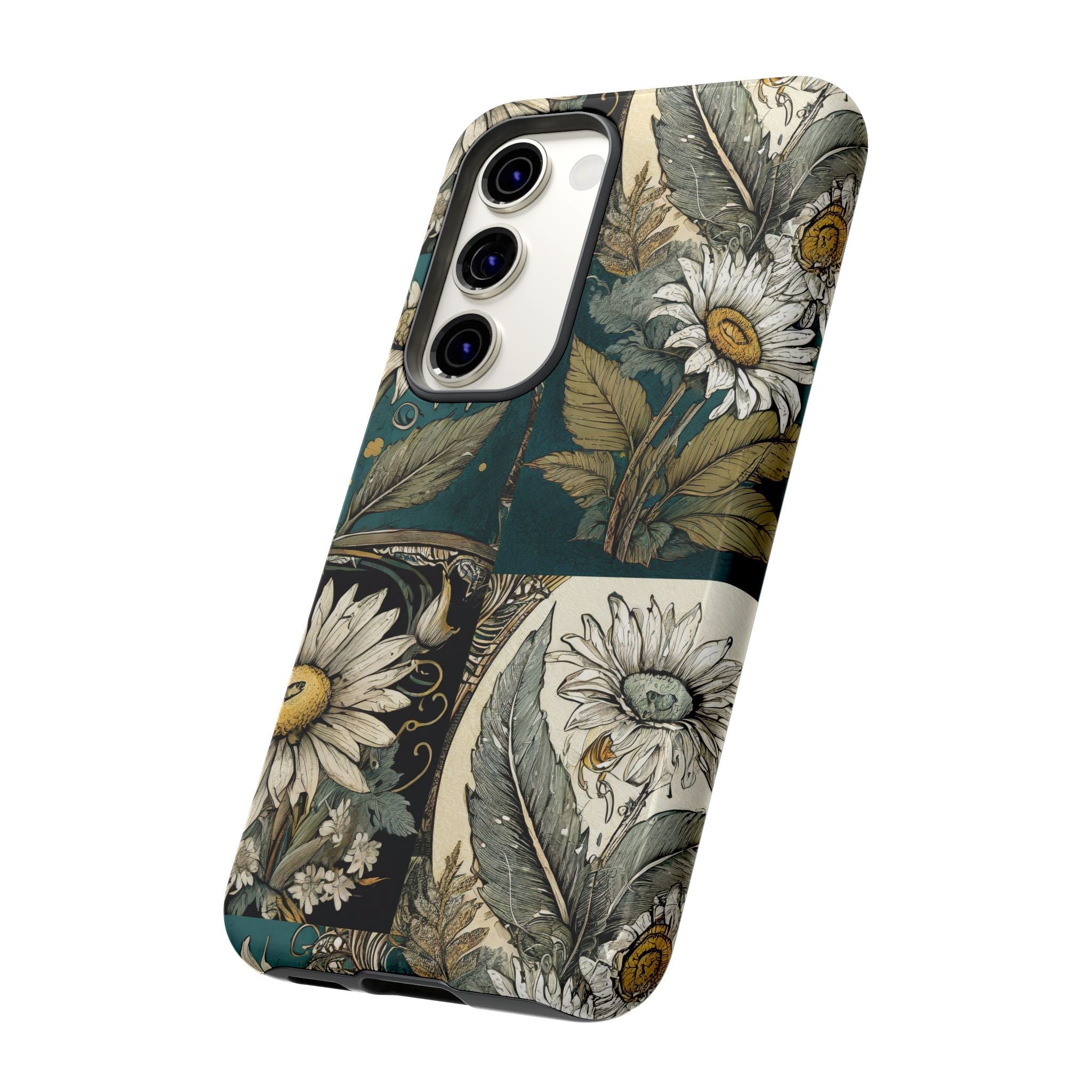 Abstract Teal Daisy Tough Phone Case