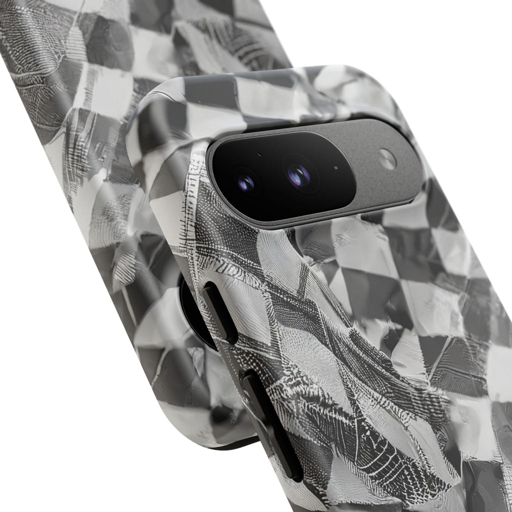 Abstract Checker Print Tough Phone Case