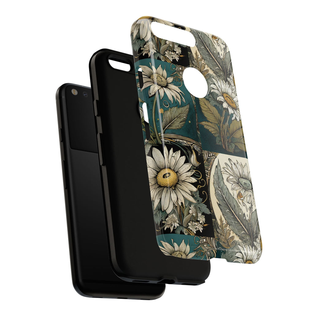 Abstract Teal Daisy Tough Phone Case