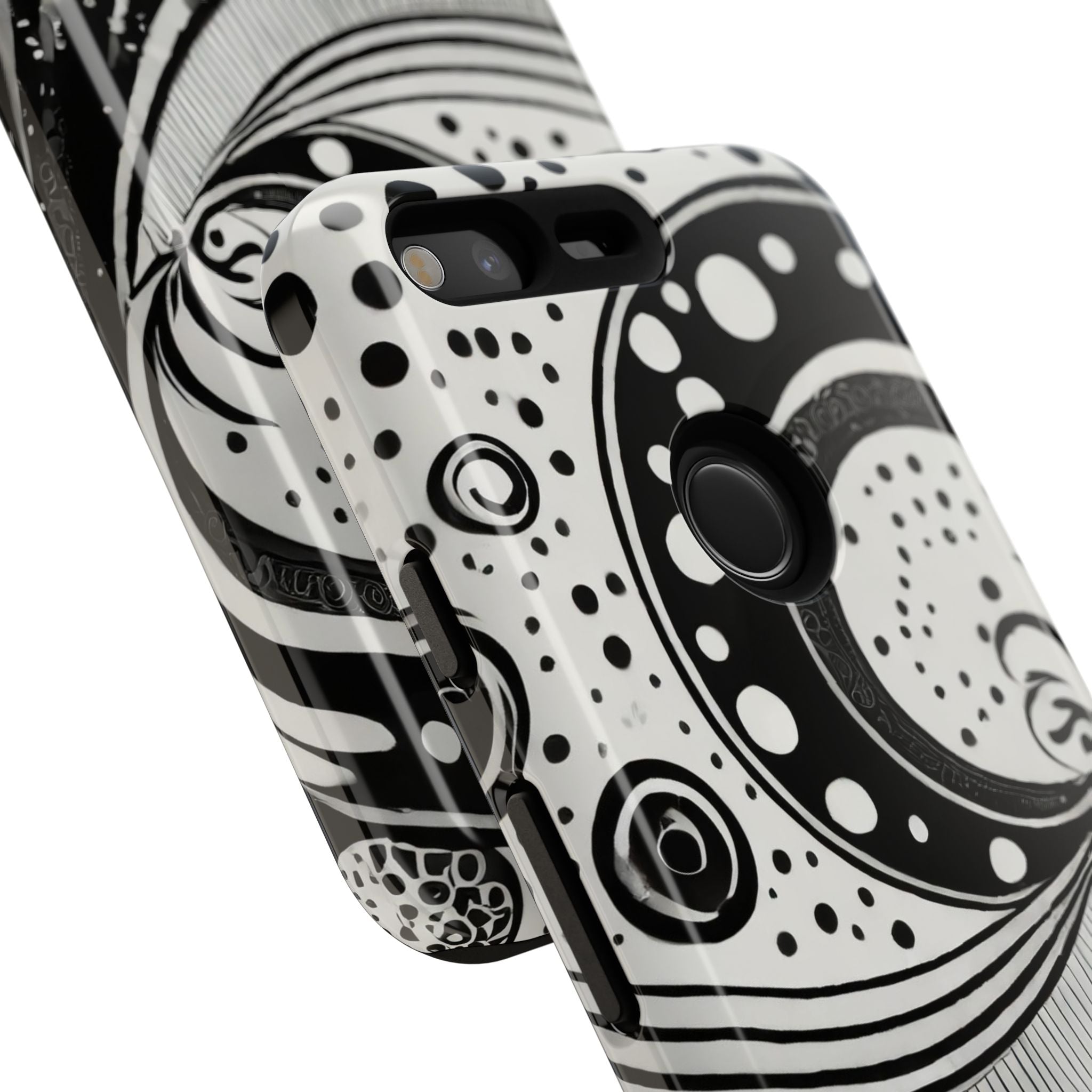 Artistic Black & White Swirl Tough Phone Case