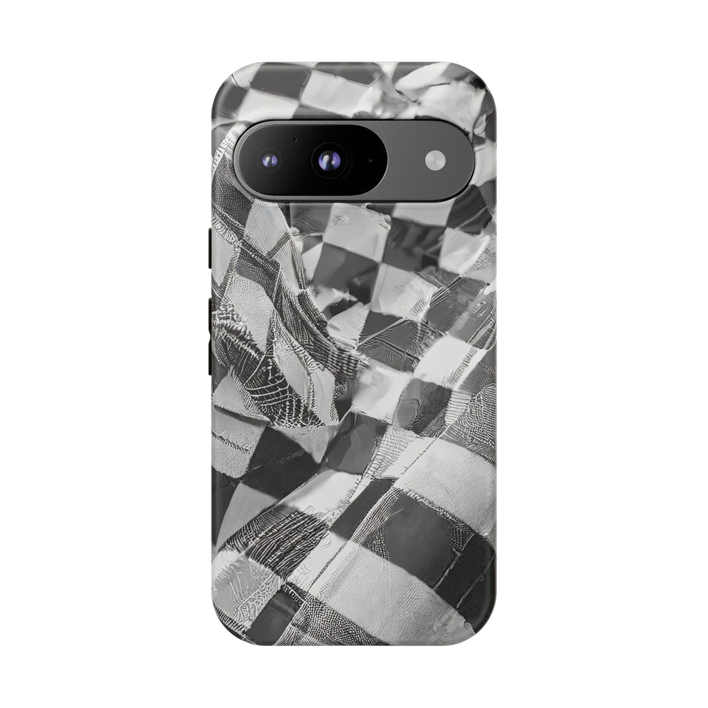 Abstract Checker Print Tough Phone Case