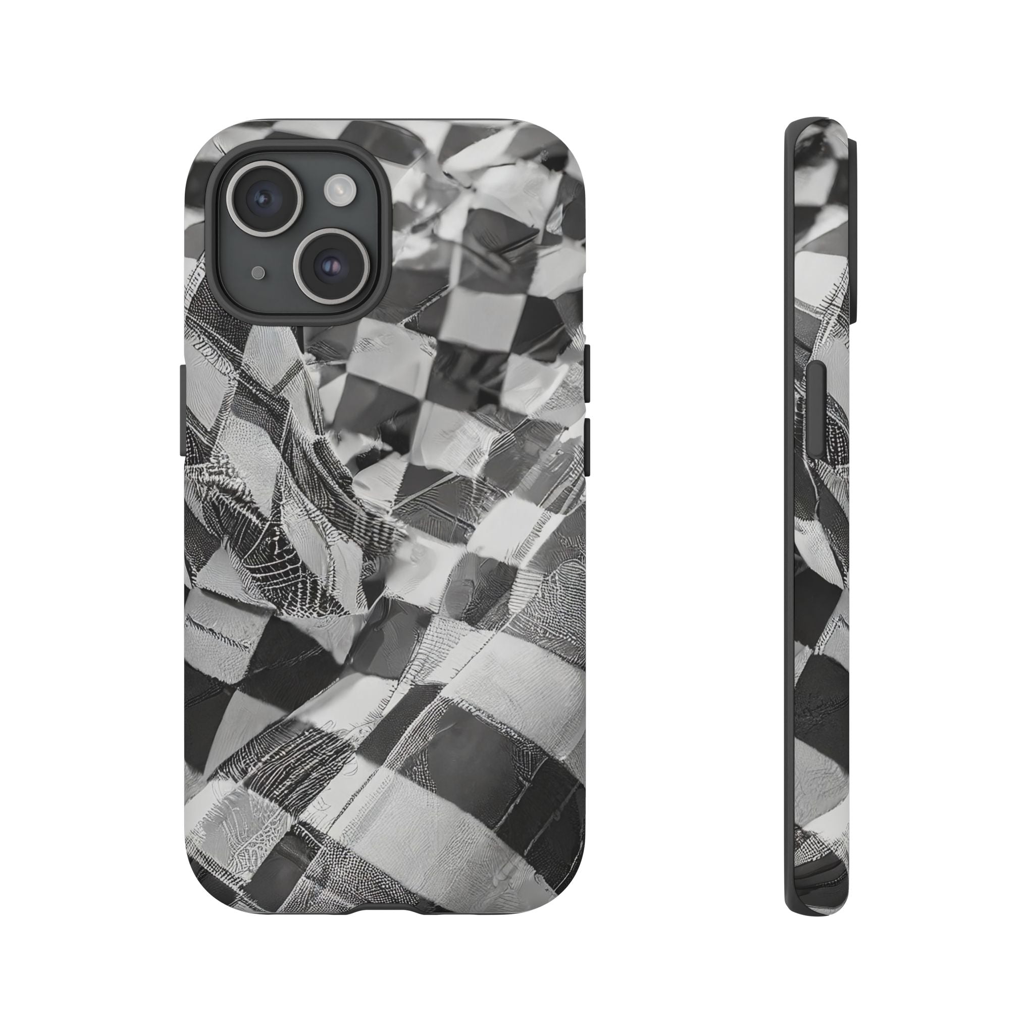 Abstract Checker Print Tough Phone Case