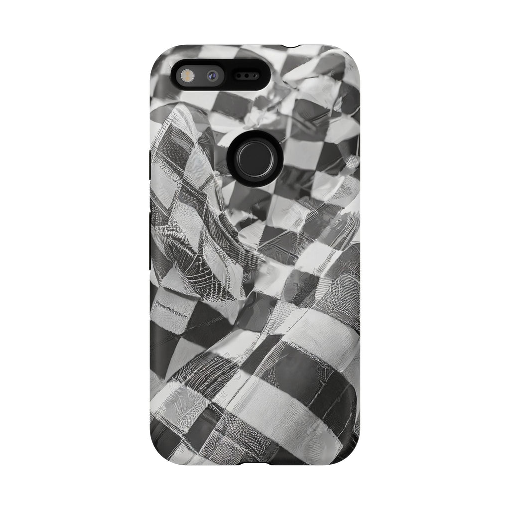 Abstract Checker Print Tough Phone Case