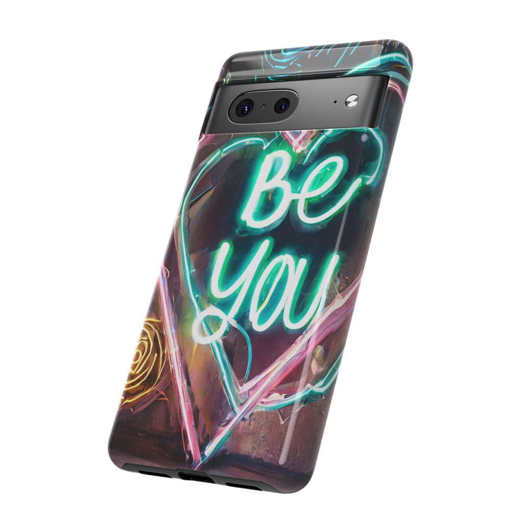 Be You Colorful Neon Heart Tough Phone Case