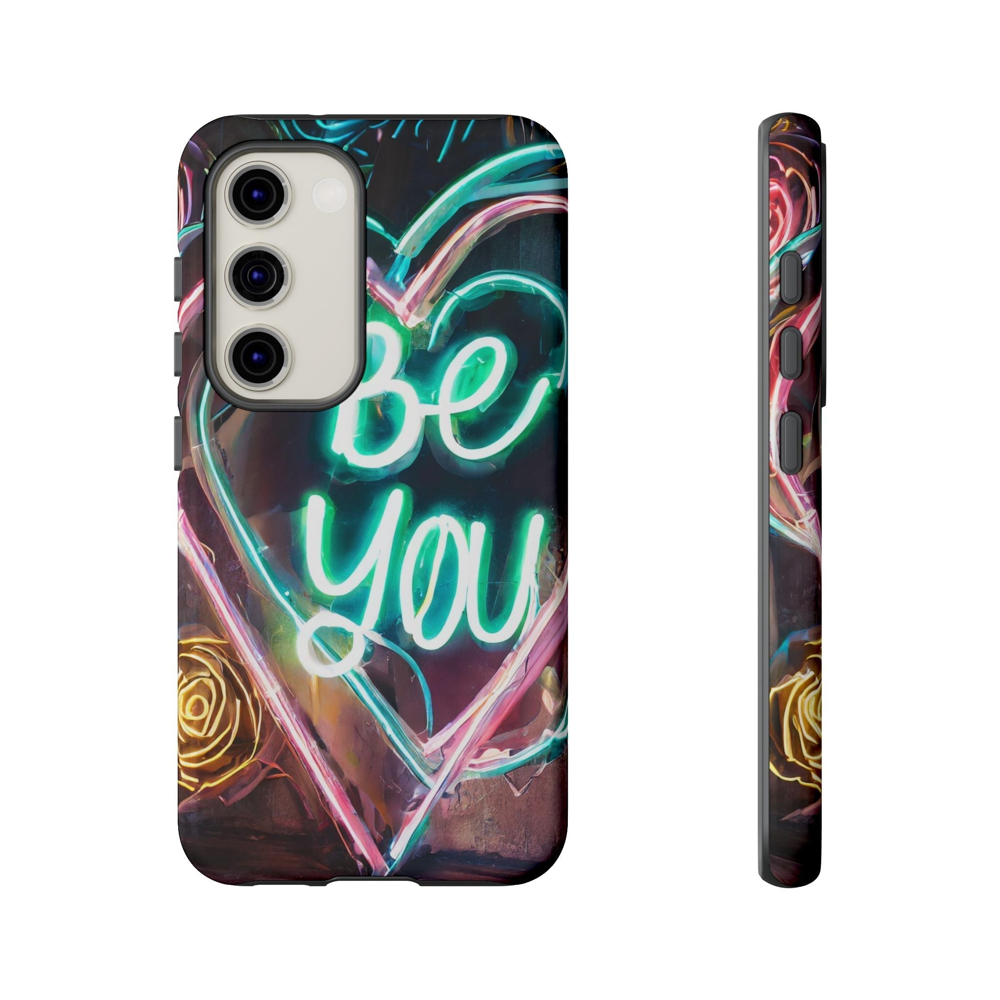 Be You Colorful Neon Heart Tough Phone Case
