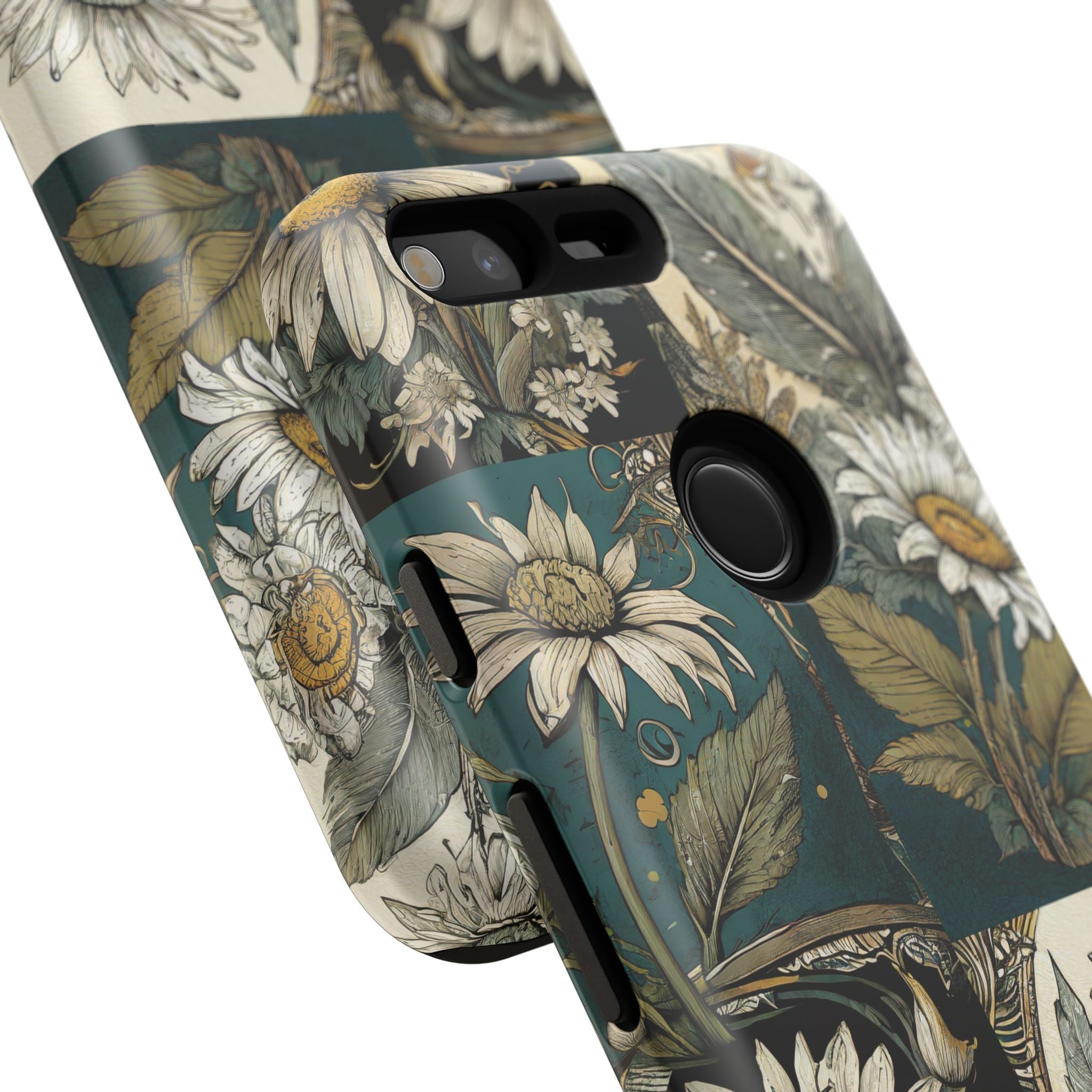 Abstract Teal Daisy Tough Phone Case