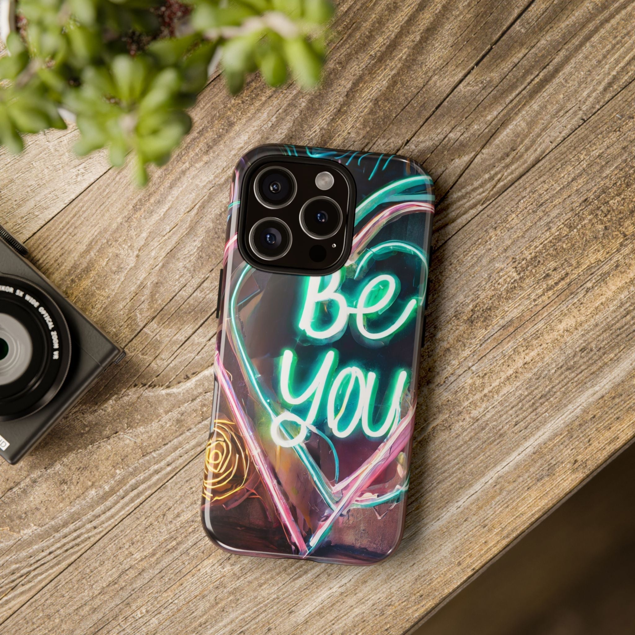 Be You Colorful Neon Heart Tough Phone Case