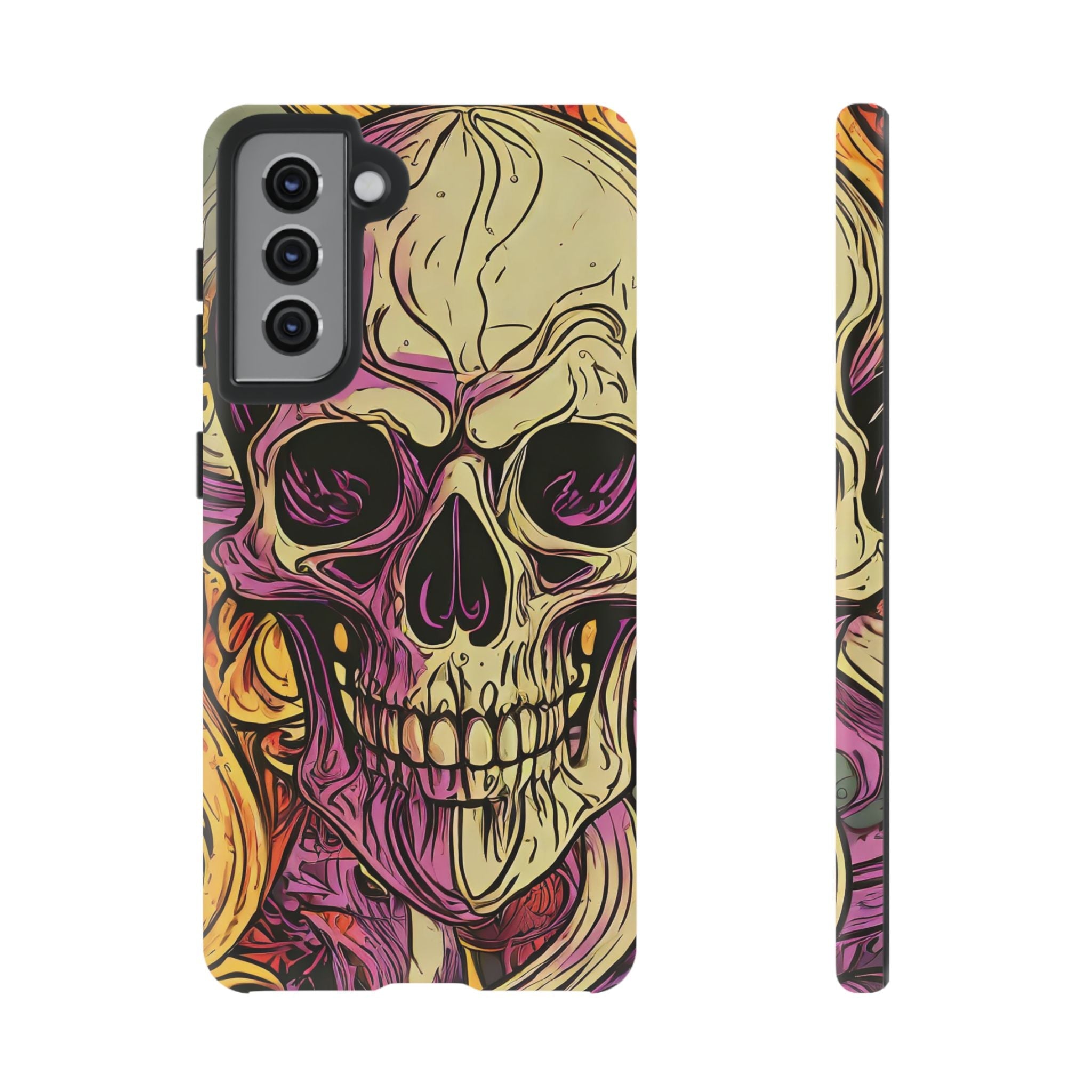 Abstract Purple Skull Tough Phone Case