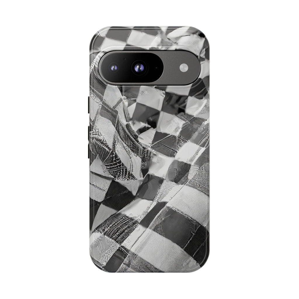 Abstract Checker Print Tough Phone Case