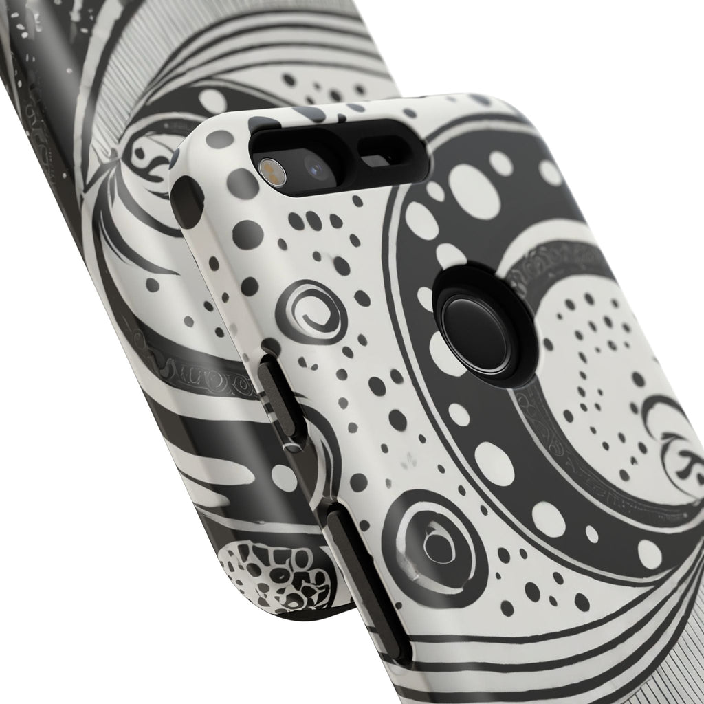 Artistic Black & White Swirl Tough Phone Case