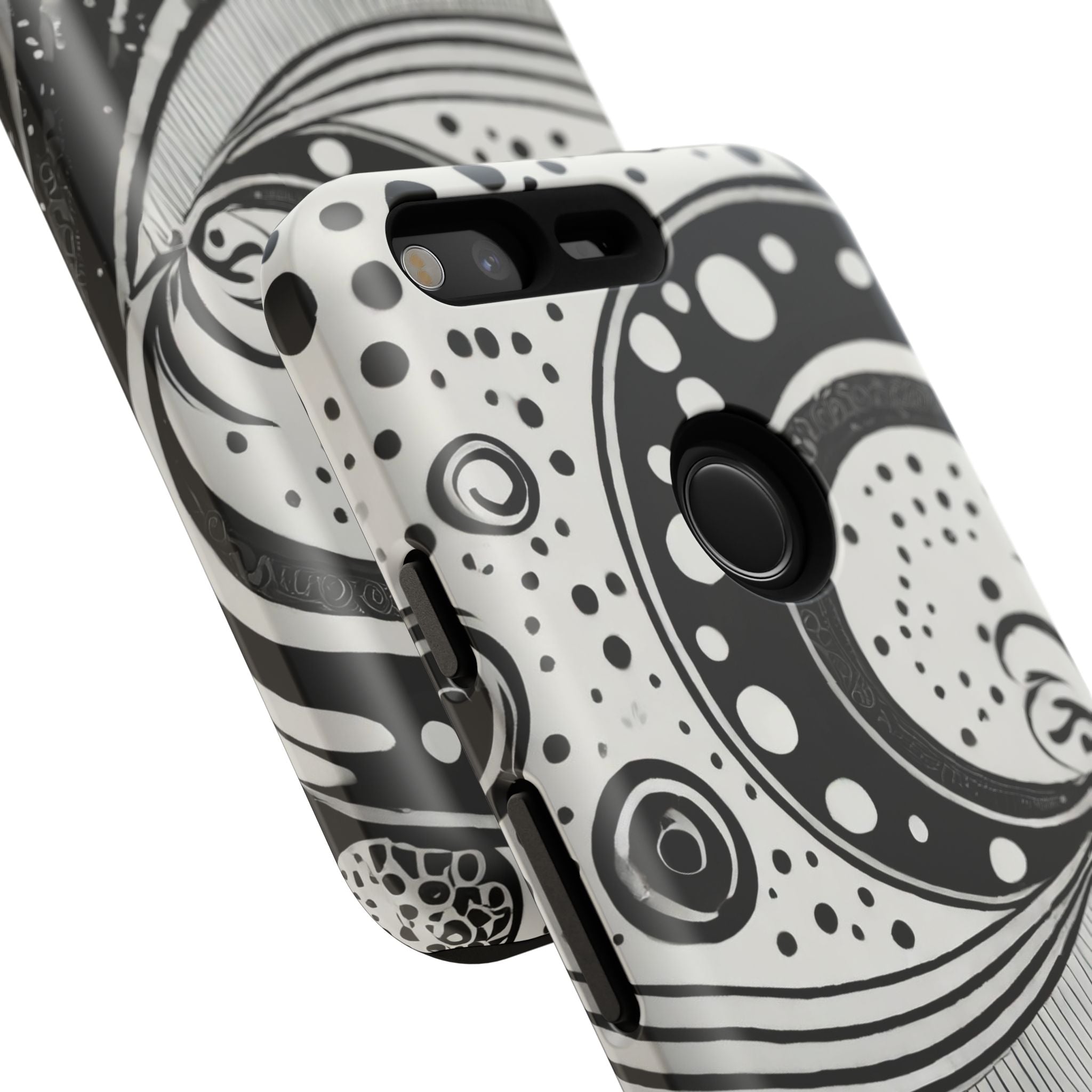Artistic Black & White Swirl Tough Phone Case