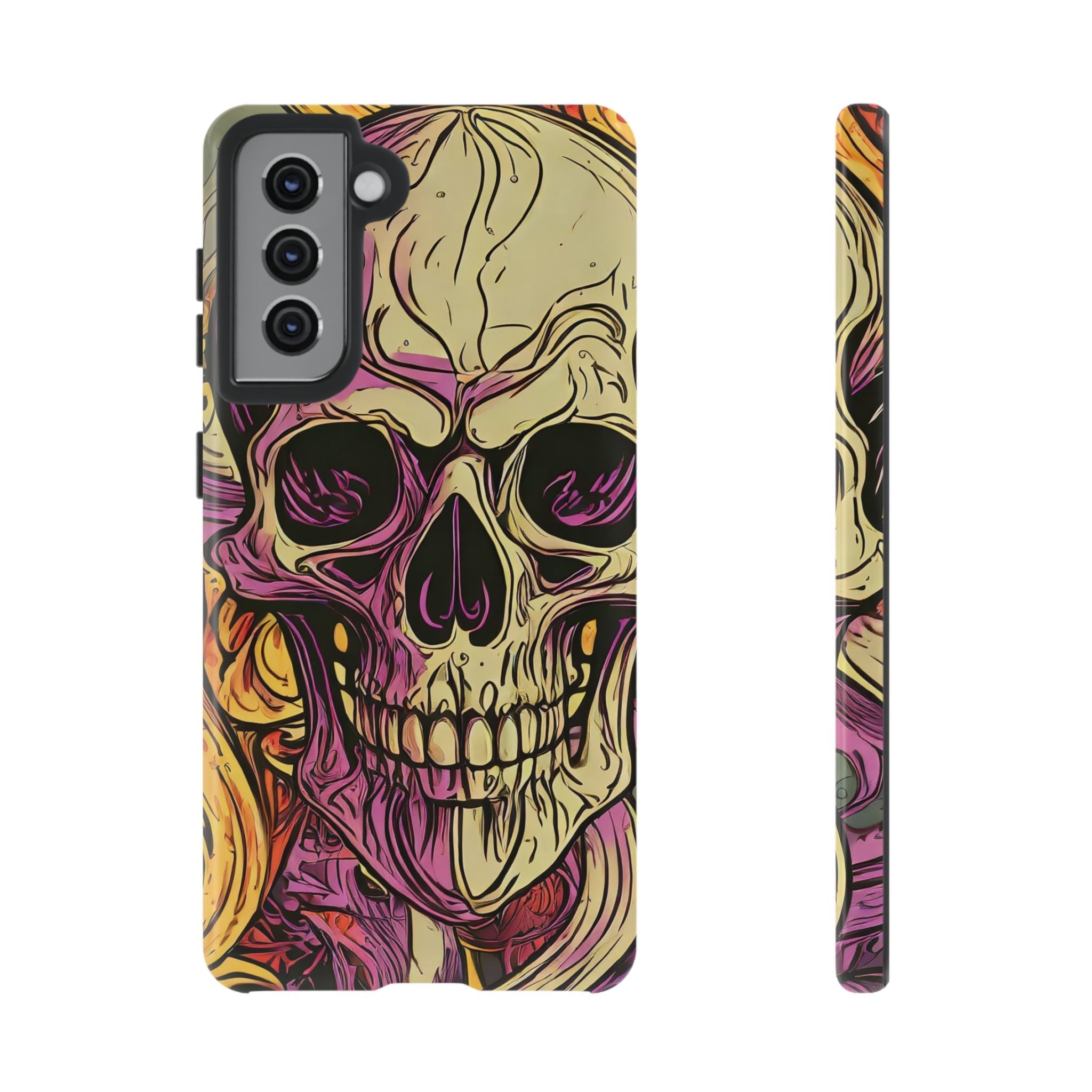 Abstract Purple Skull Tough Phone Case