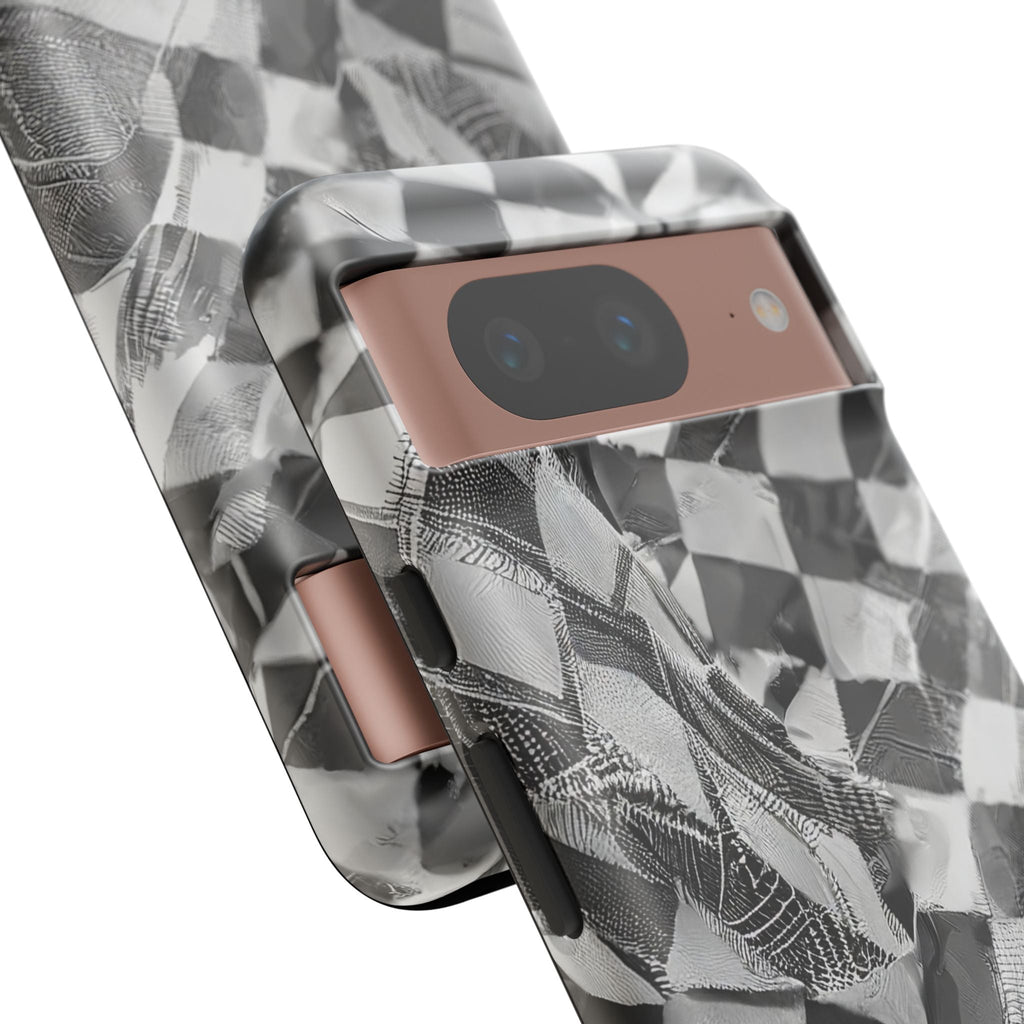 Abstract Checker Print Tough Phone Case