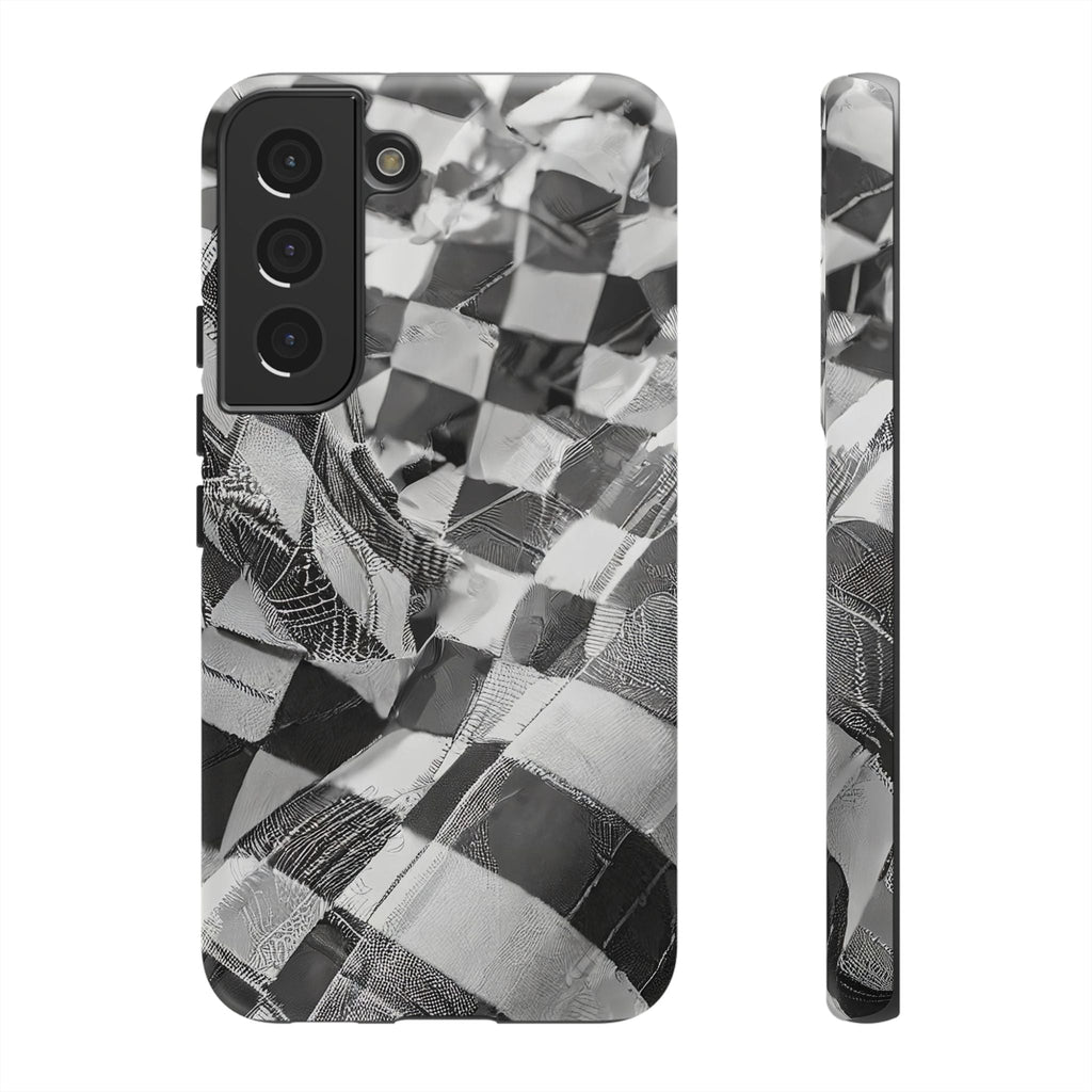 Abstract Checker Print Tough Phone Case