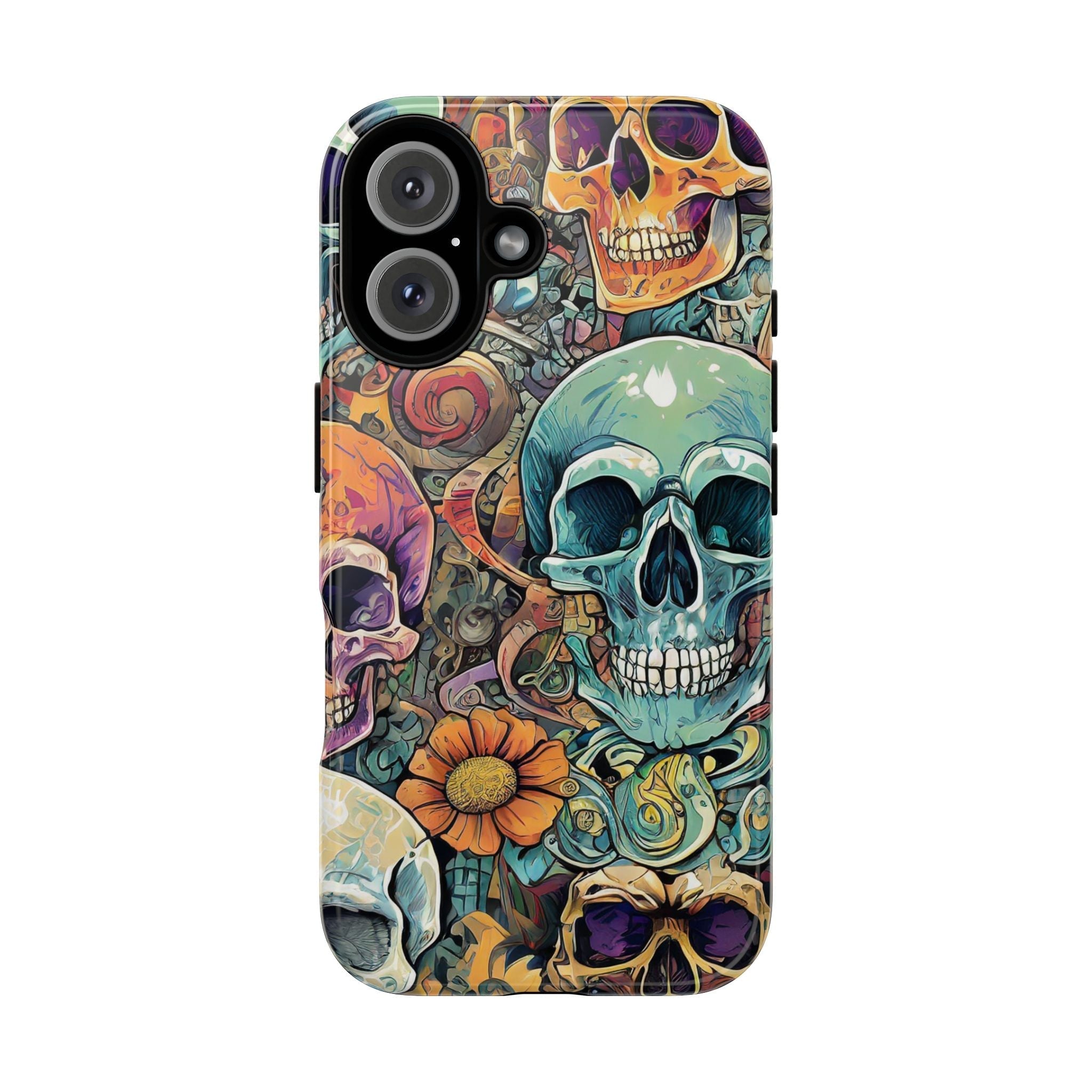 Artistic Skull Collage Tough Phone Case