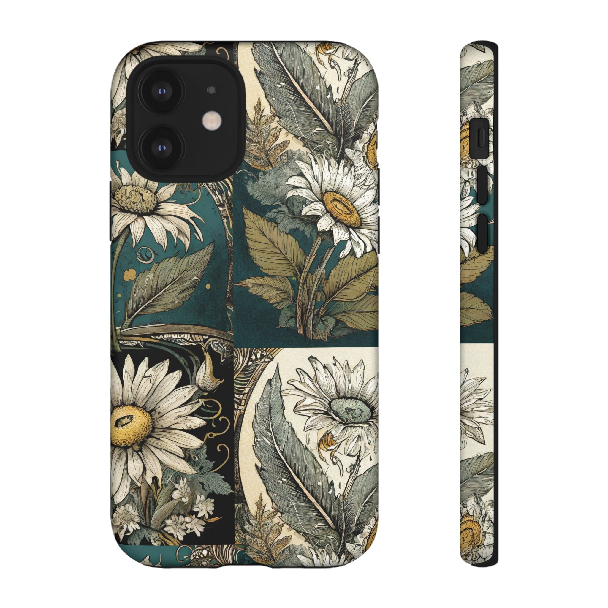 Abstract Teal Daisy Tough Phone Case