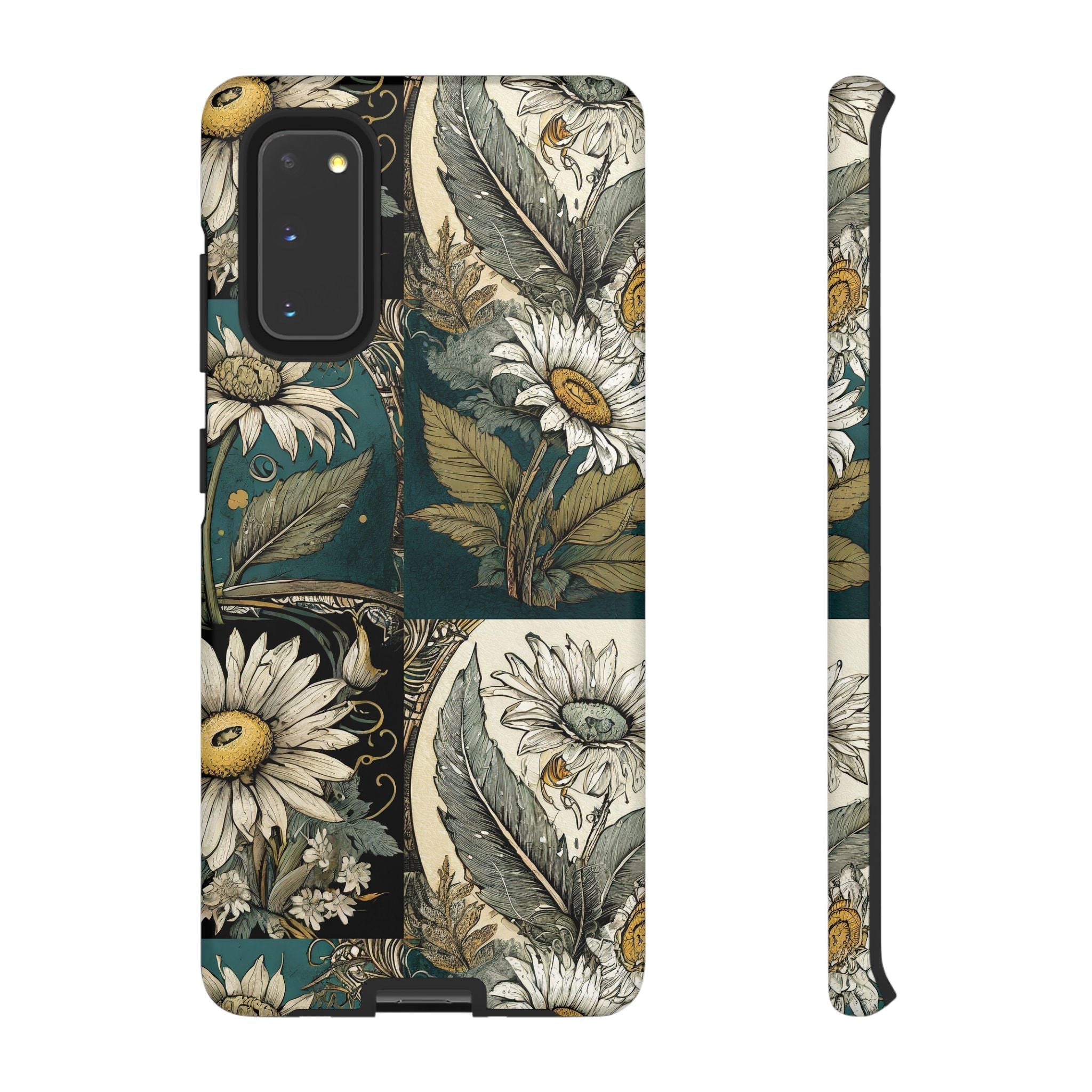 Abstract Teal Daisy Tough Phone Case