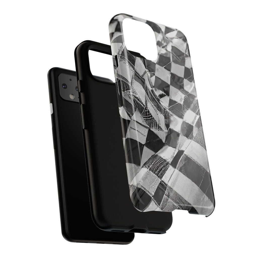 Abstract Checker Print Tough Phone Case