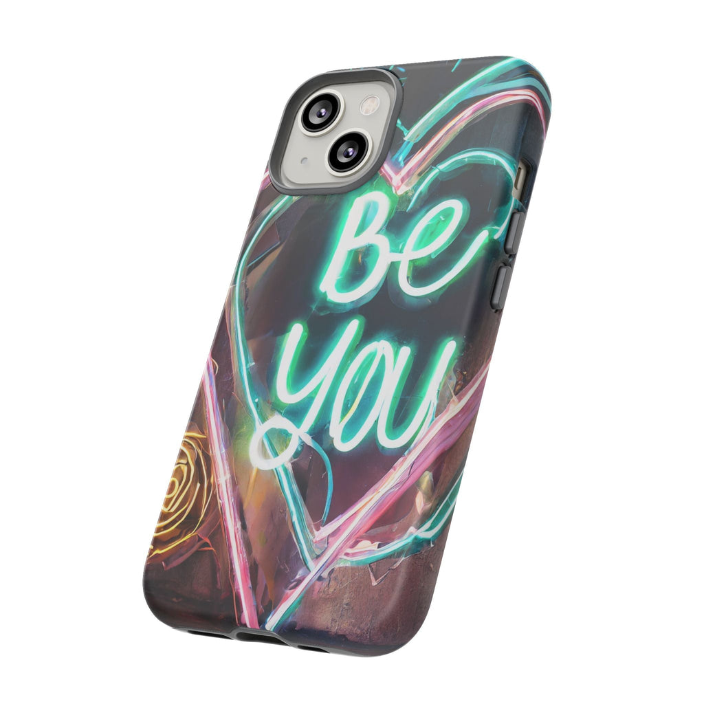 Be You Colorful Neon Heart Tough Phone Case