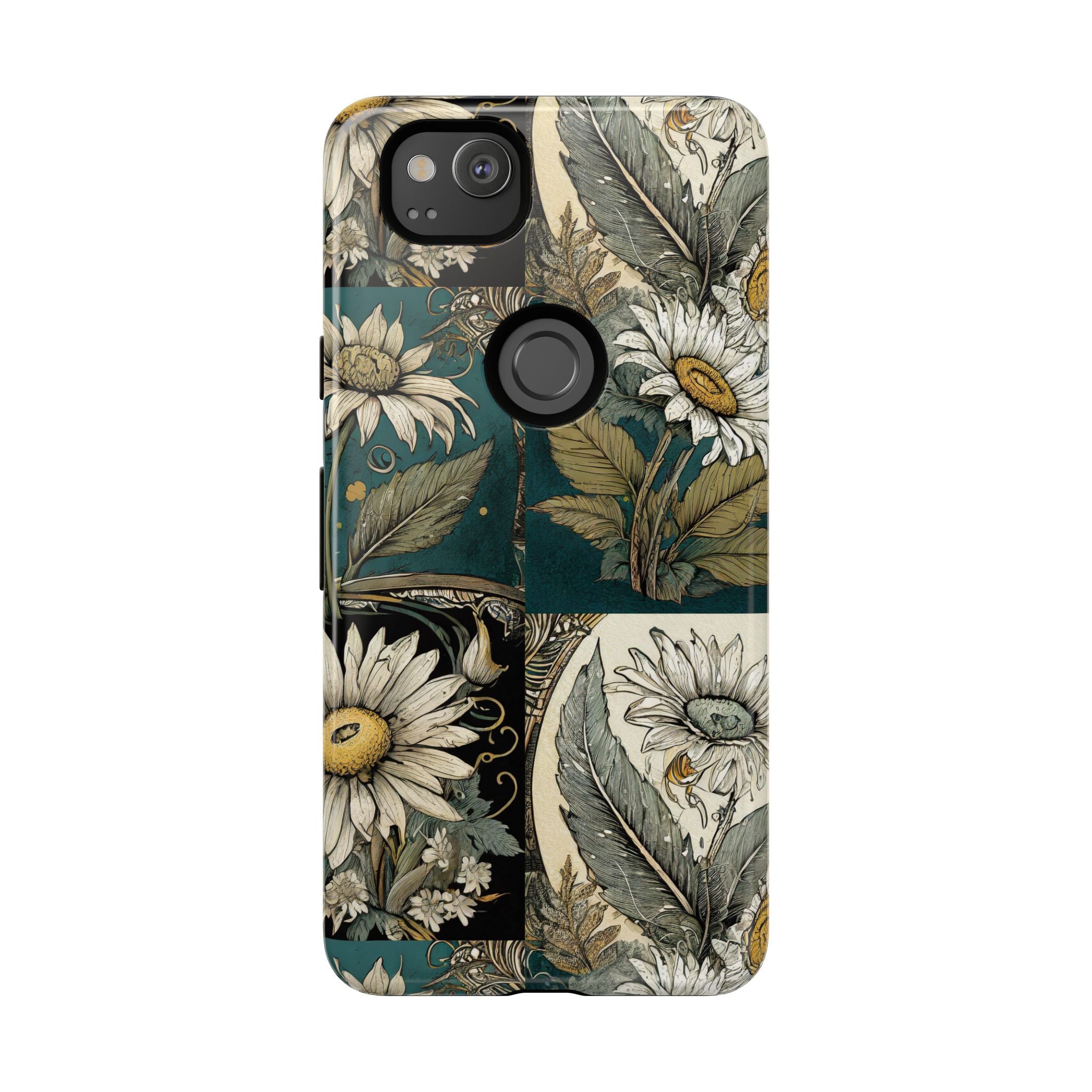 Abstract Teal Daisy Tough Phone Case
