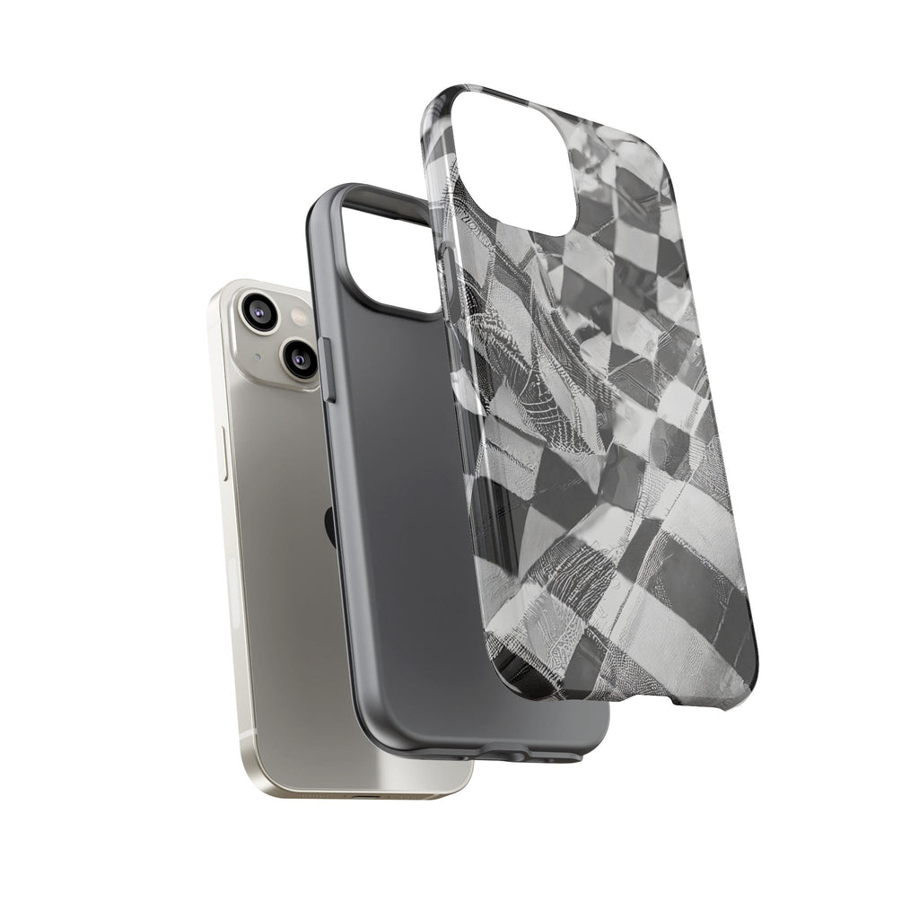 Abstract Checker Print Tough Phone Case
