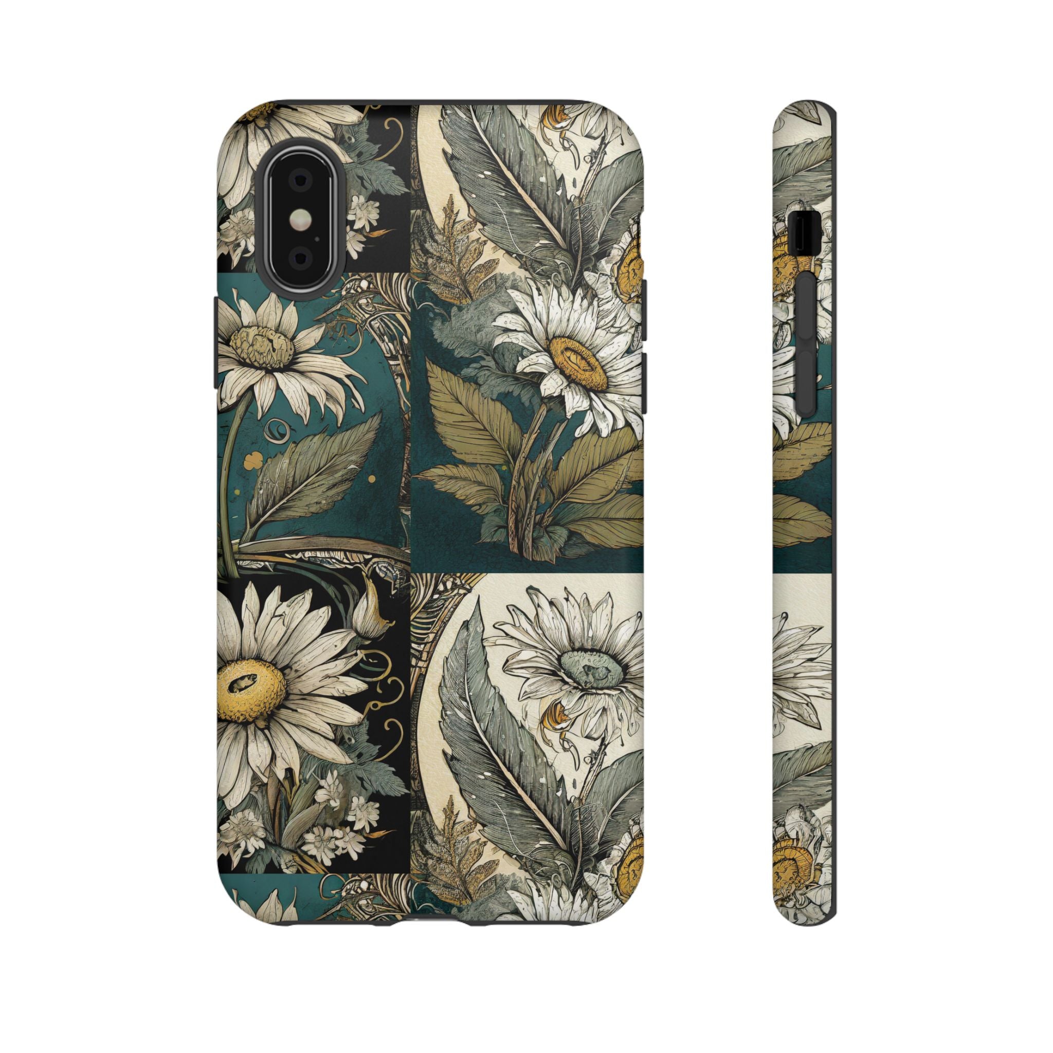 Abstract Teal Daisy Tough Phone Case
