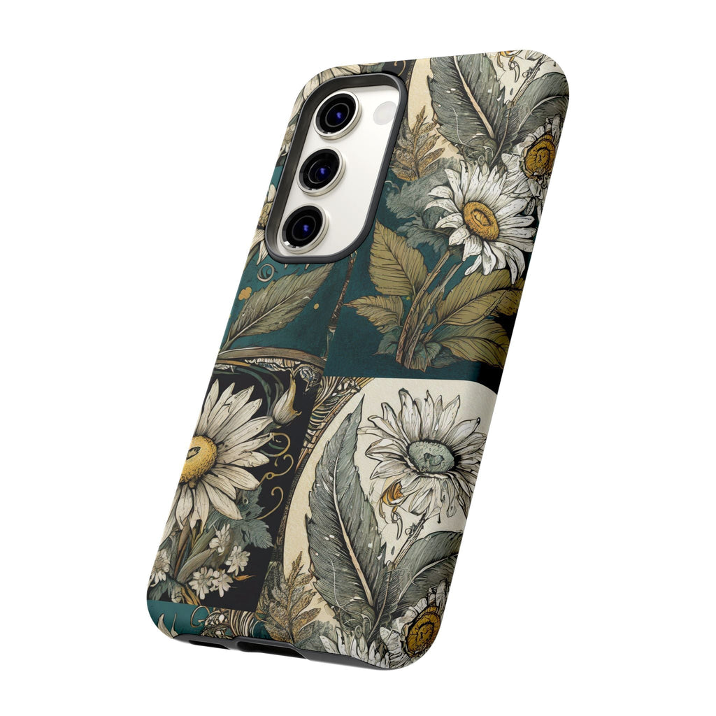 Abstract Teal Daisy Tough Phone Case