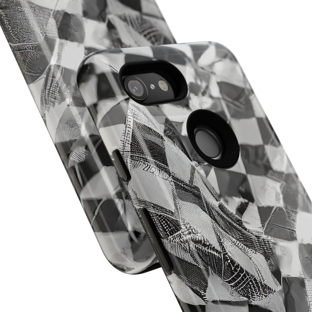 Abstract Checker Print Tough Phone Case