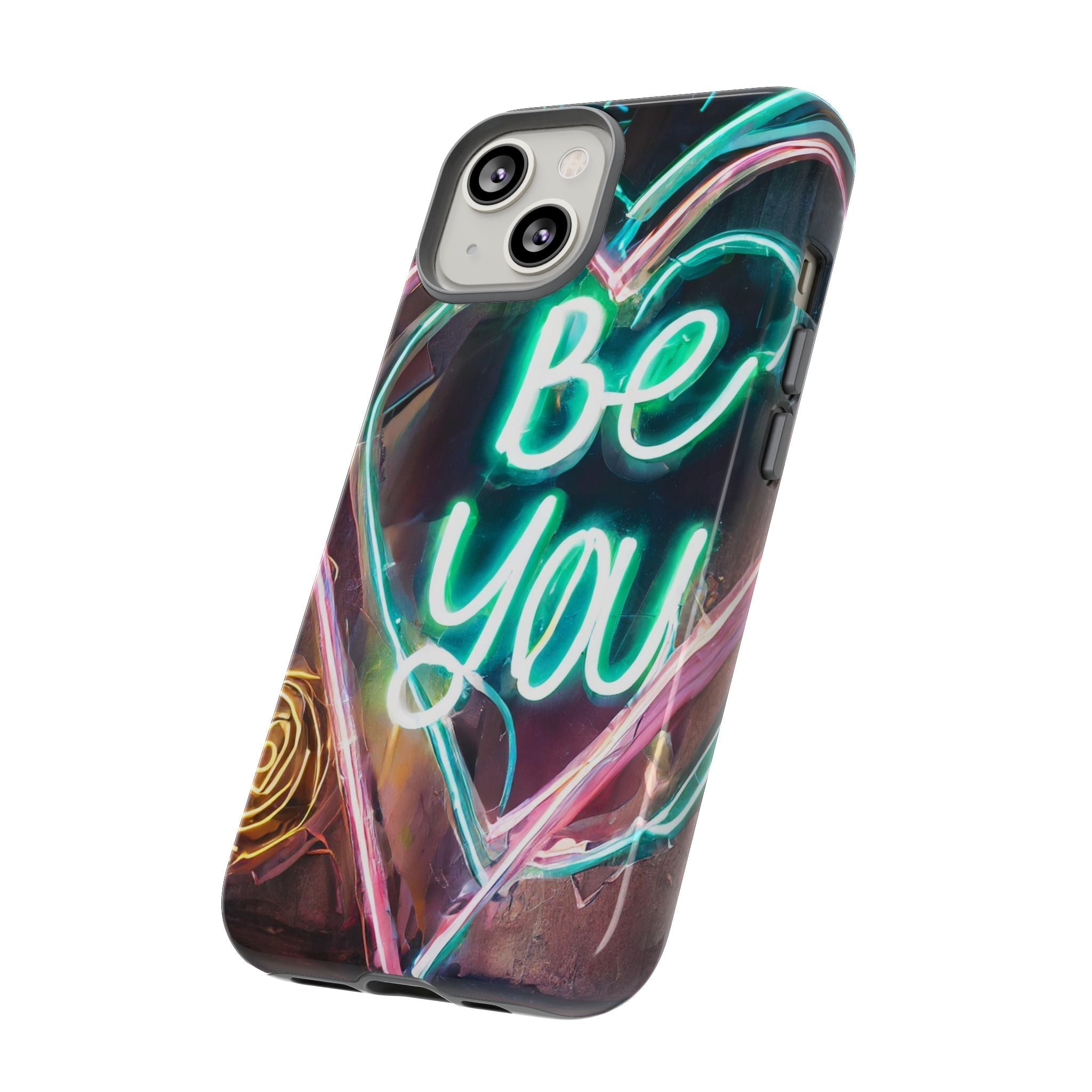 Be You Colorful Neon Heart Tough Phone Case