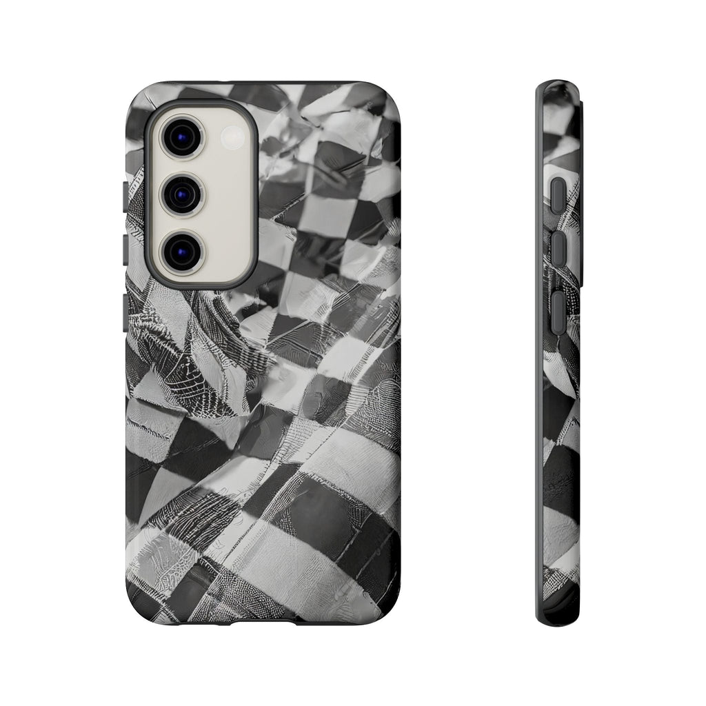 Abstract Checker Print Tough Phone Case