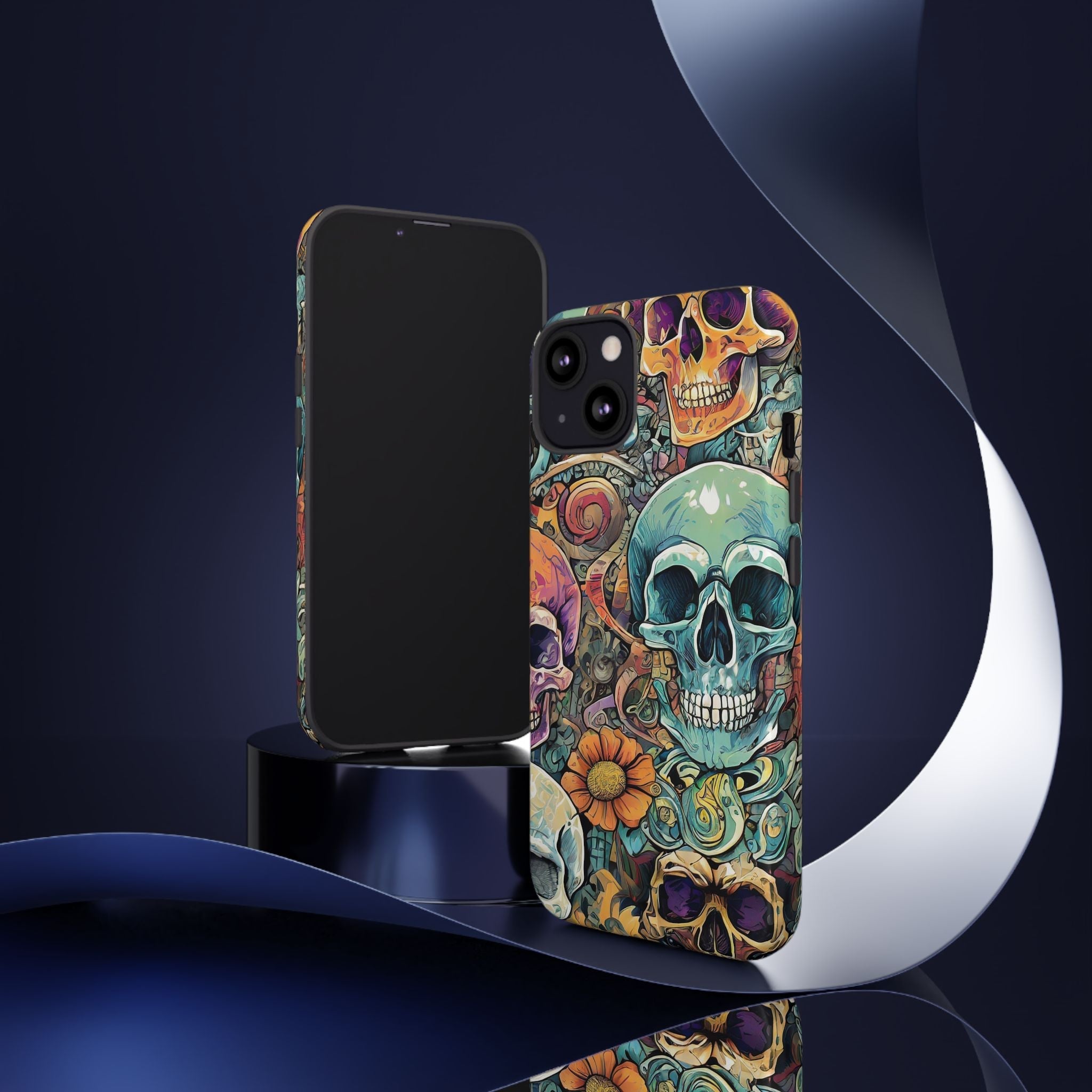 Artistic Skull Collage Tough Phone Case