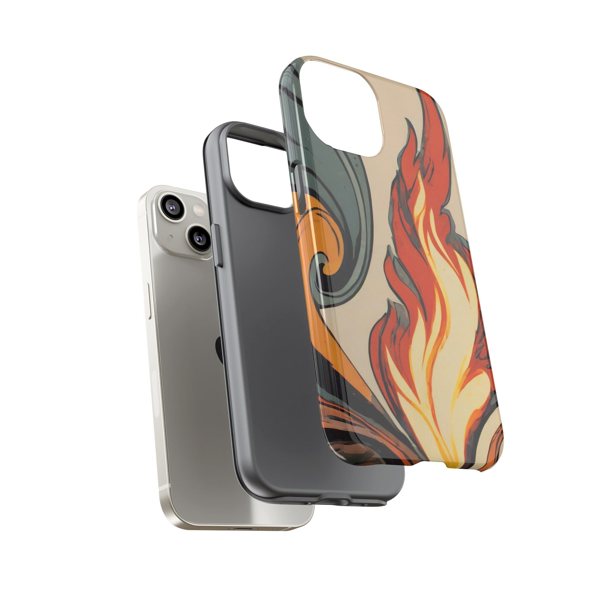 Artistic Flames Abstract Tough Phone Case