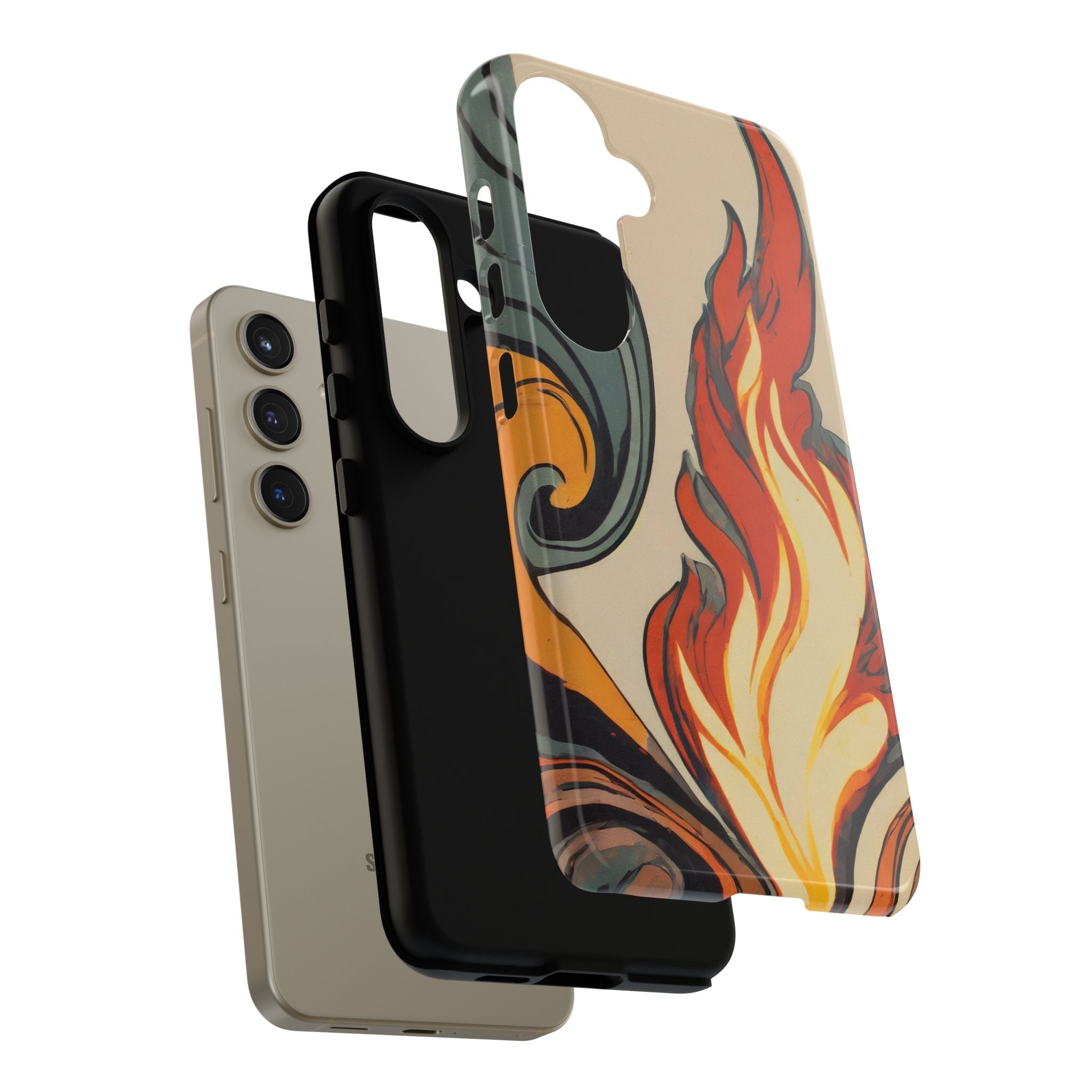 Artistic Flames Abstract Tough Phone Case