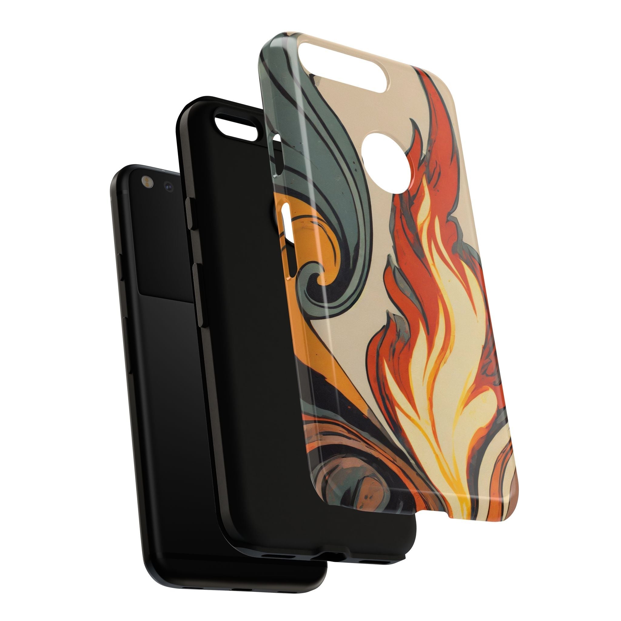 Artistic Flames Abstract Tough Phone Case