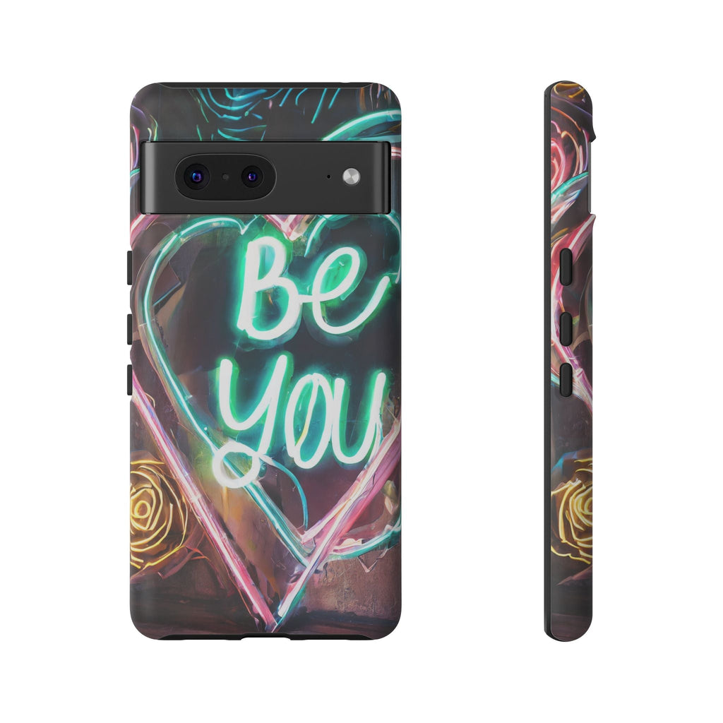 Be You Colorful Neon Heart Tough Phone Case