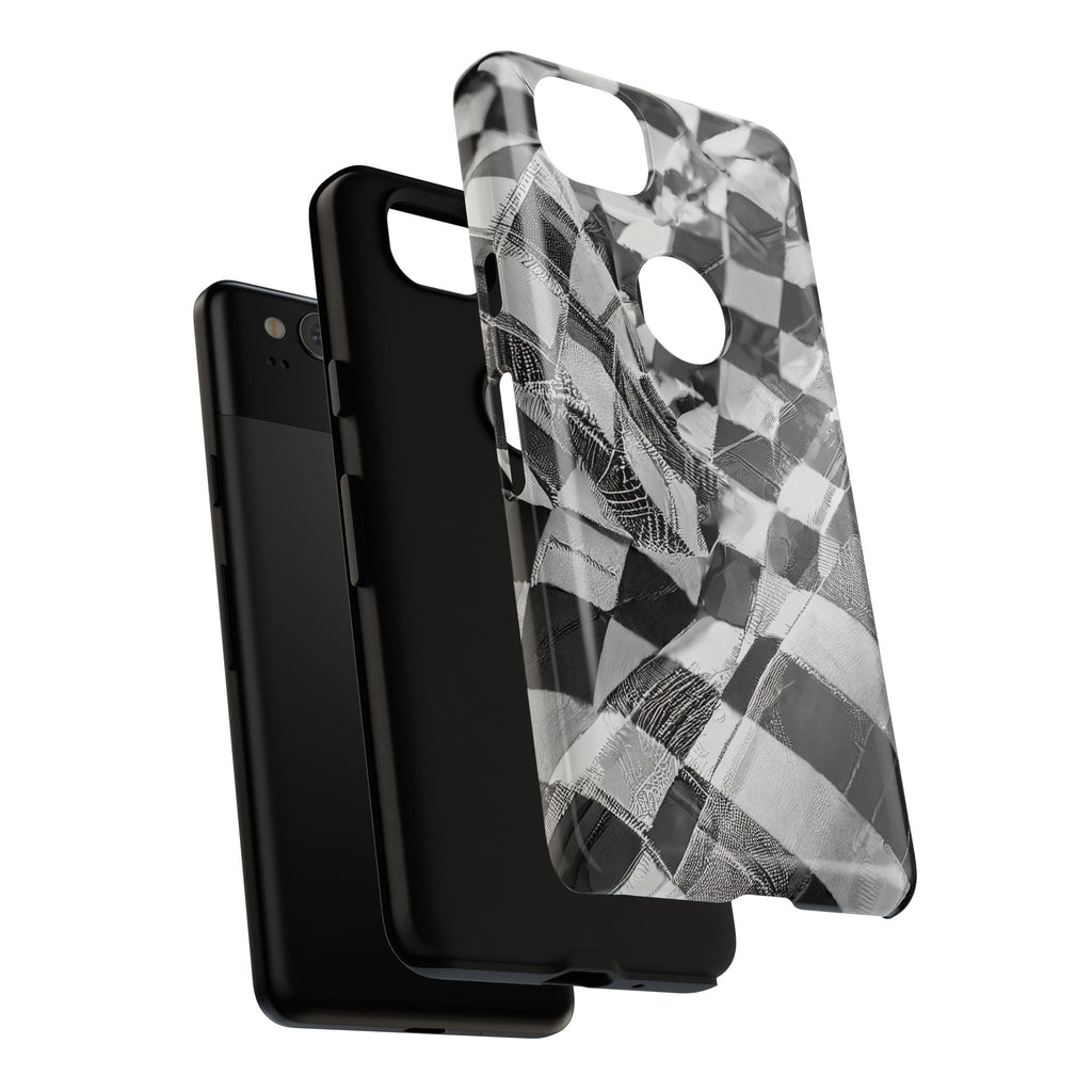 Abstract Checker Print Tough Phone Case