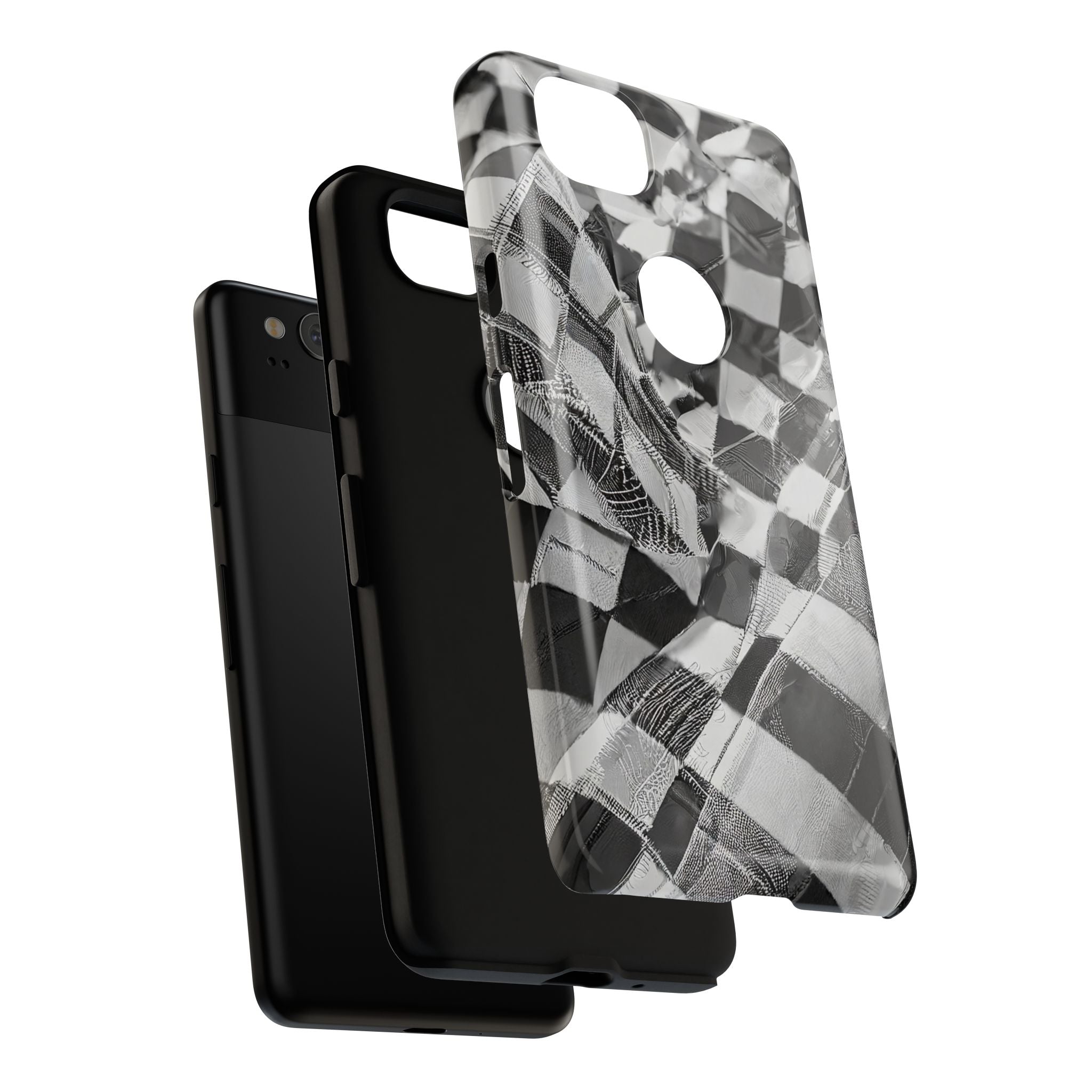 Abstract Checker Print Tough Phone Case