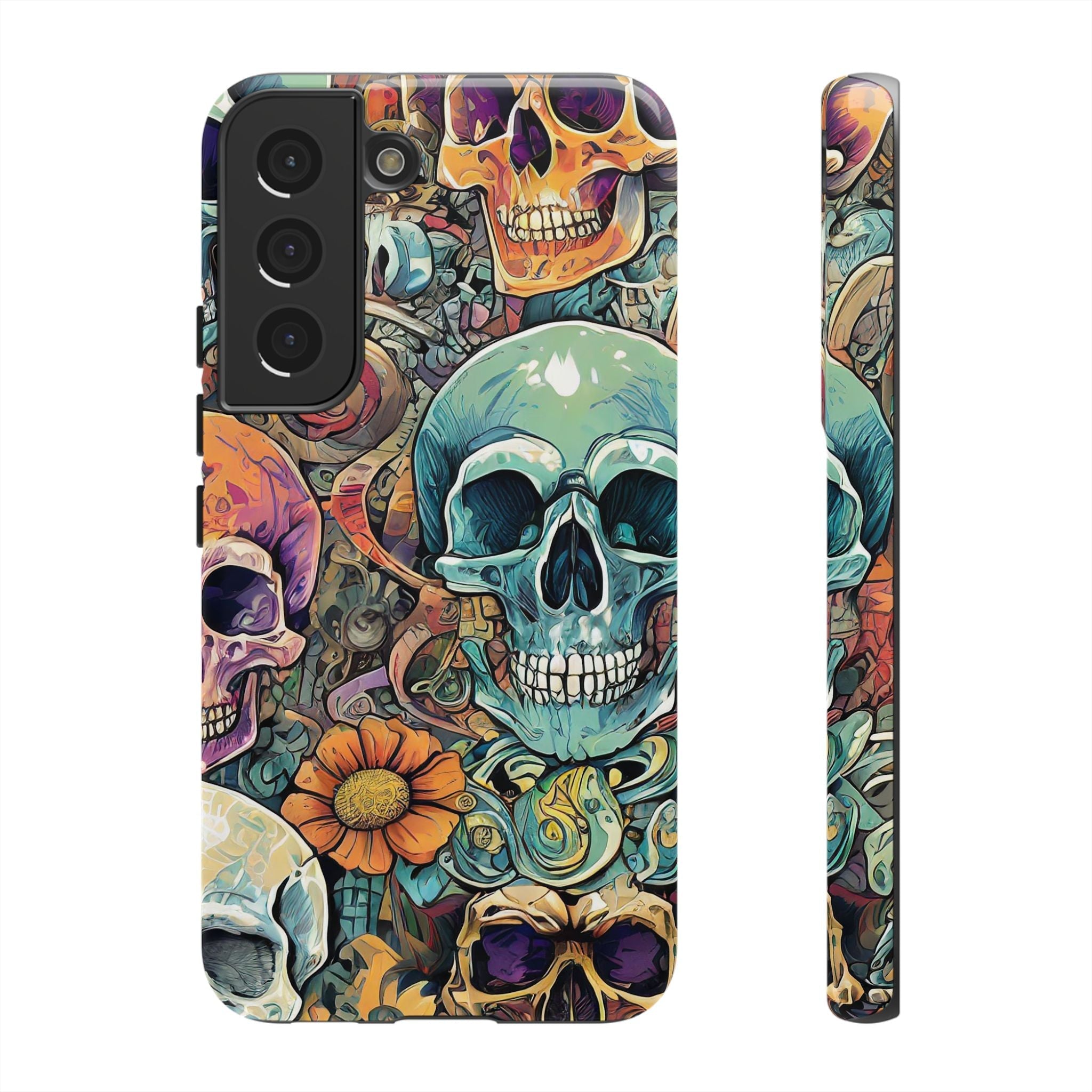 Artistic Skull Collage Tough Phone Case