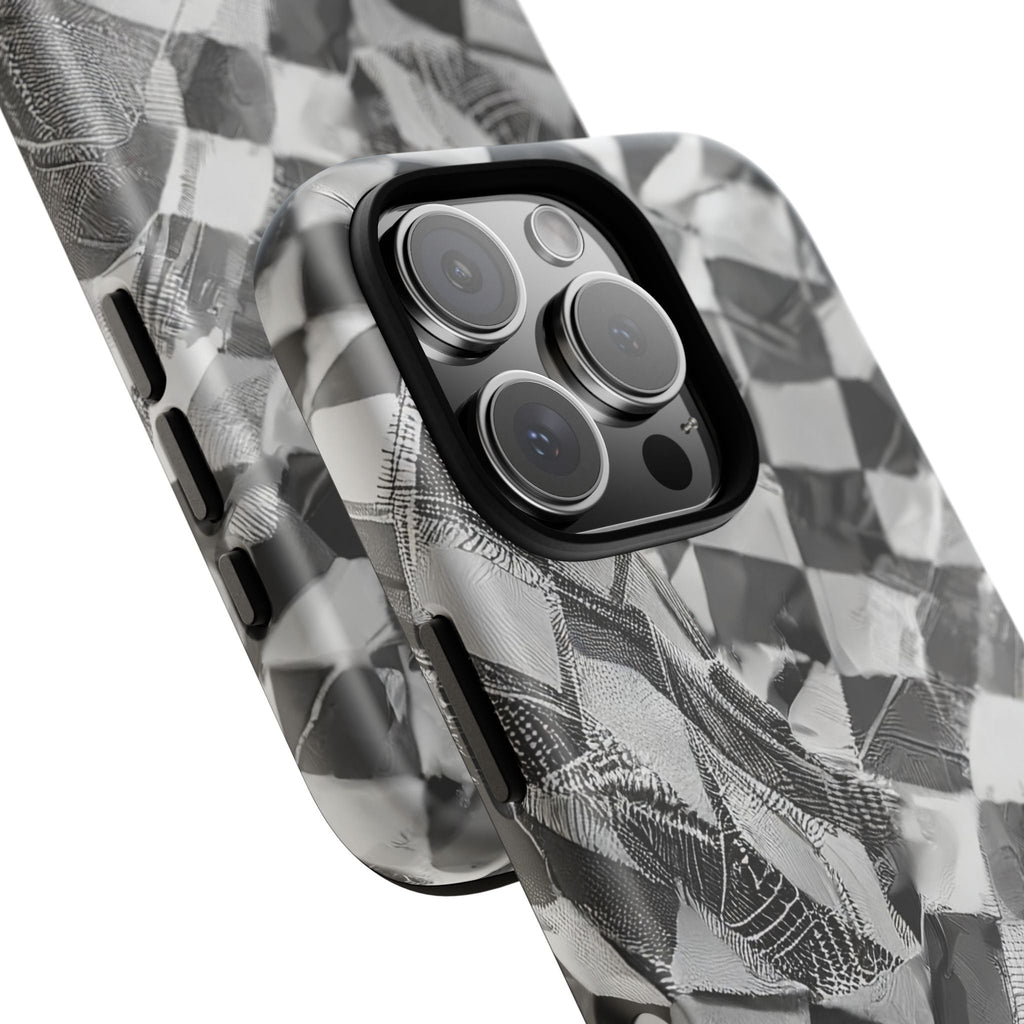 Abstract Checker Print Tough Phone Case