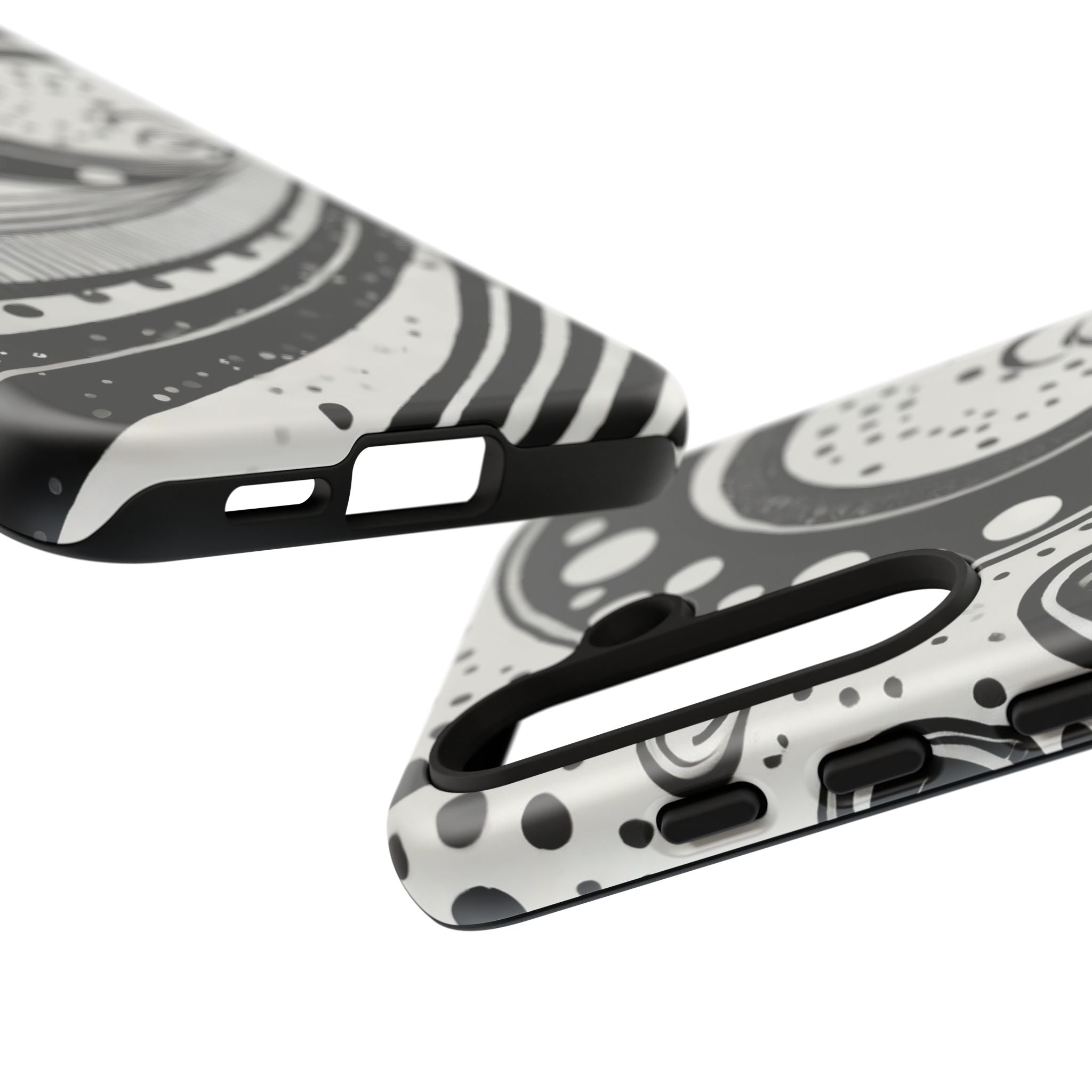 Artistic Black & White Swirl Tough Phone Case