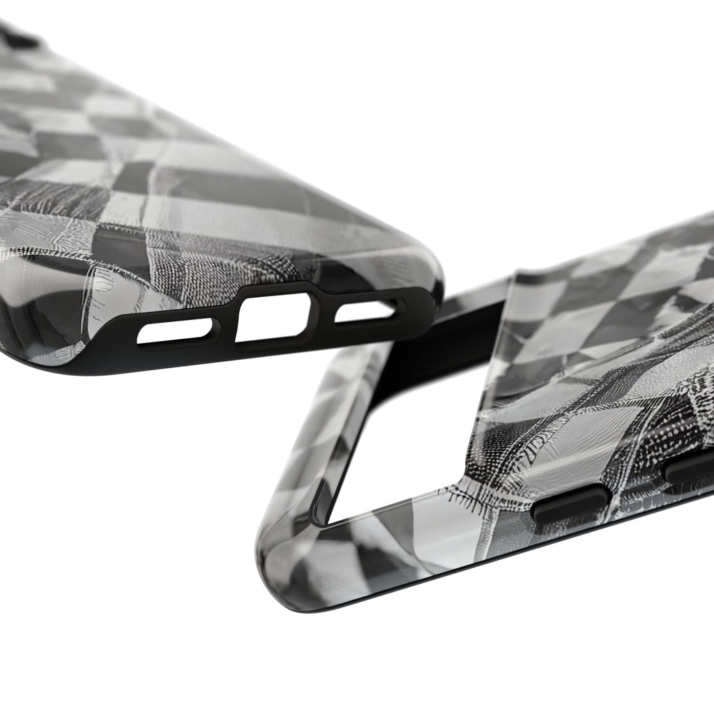 Abstract Checker Print Tough Phone Case