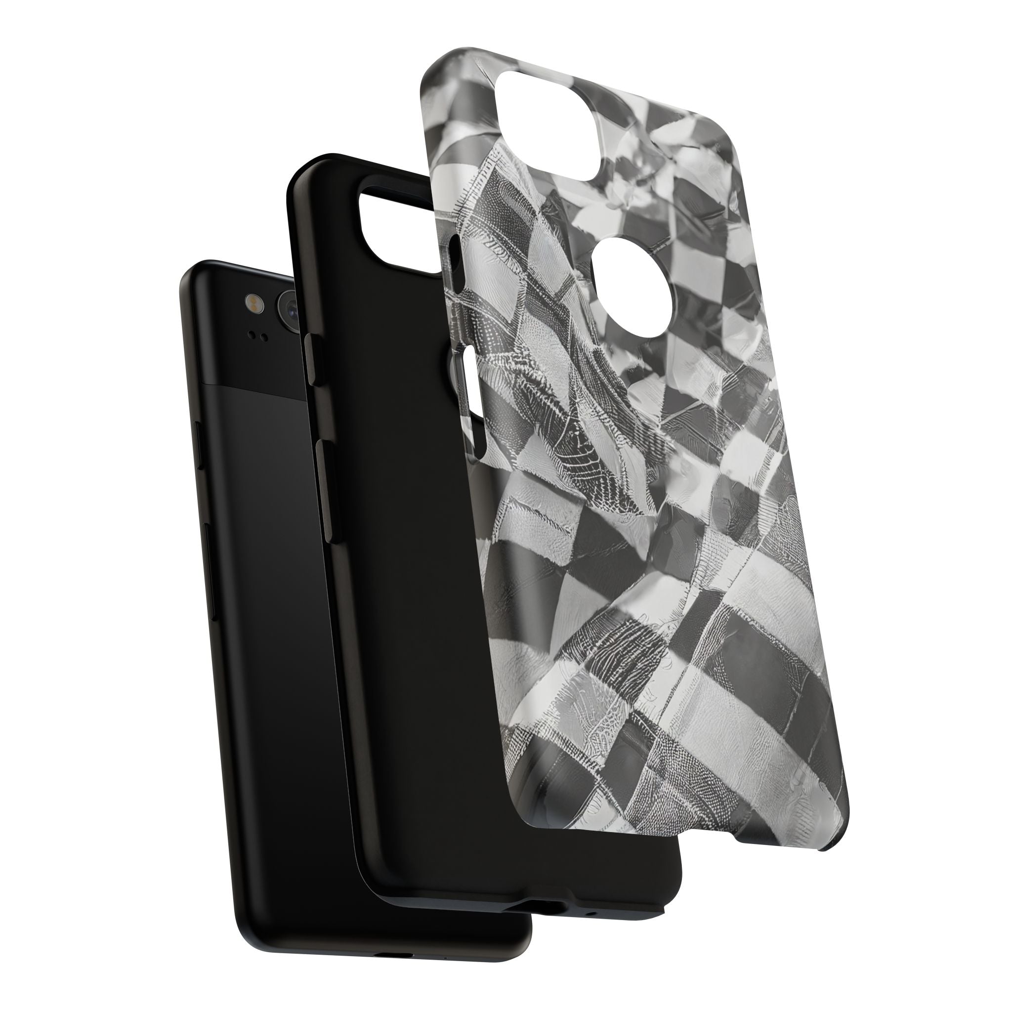 Abstract Checker Print Tough Phone Case