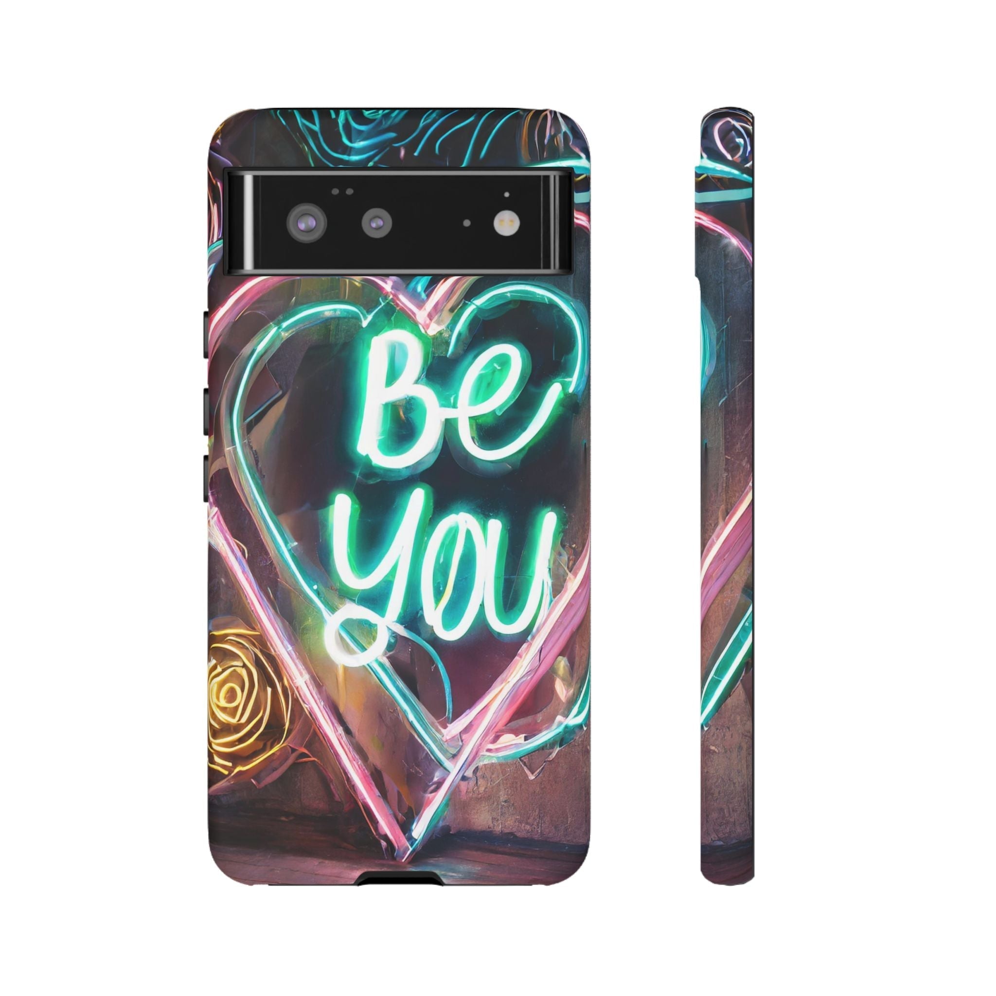 Be You Colorful Neon Heart Tough Phone Case