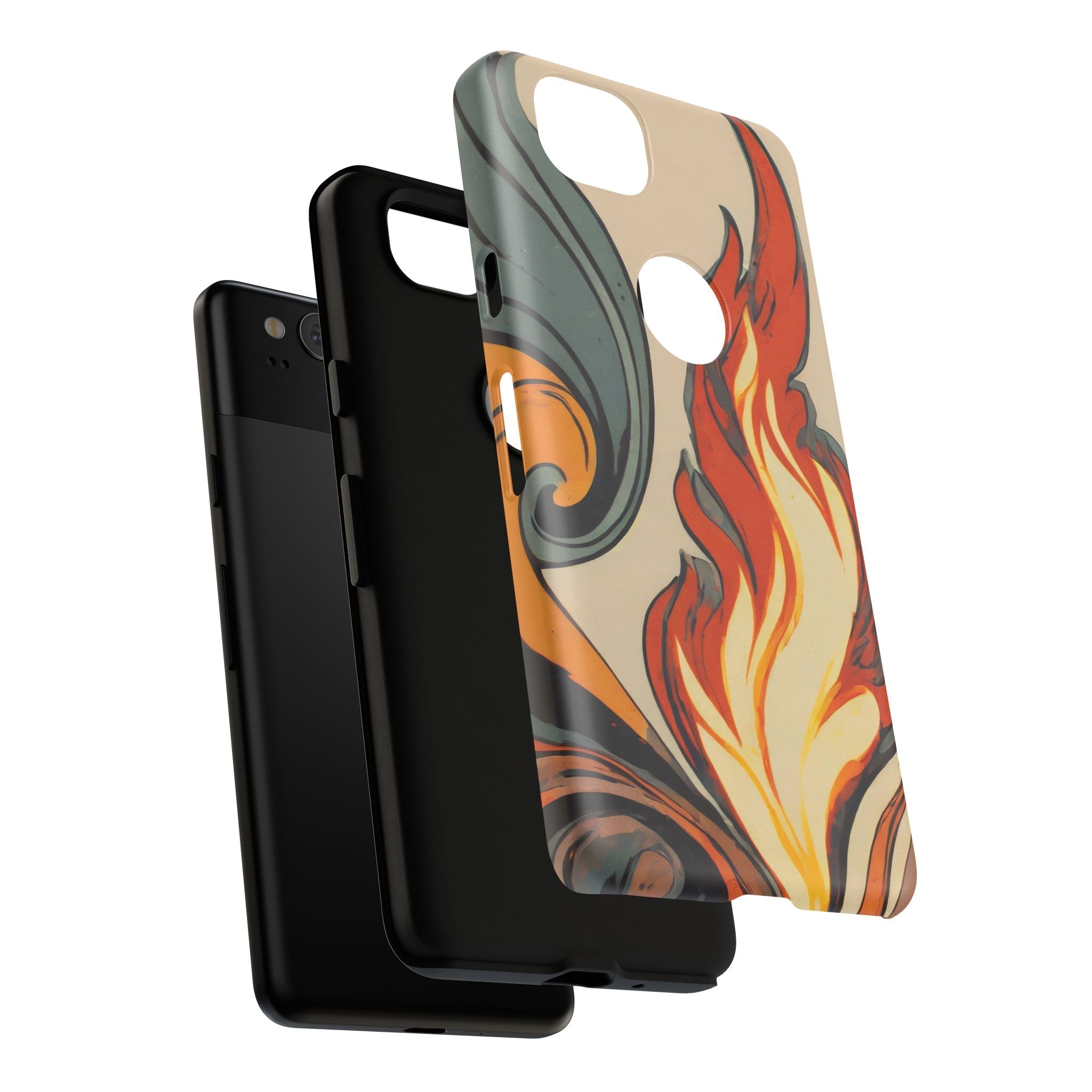 Artistic Flames Abstract Tough Phone Case