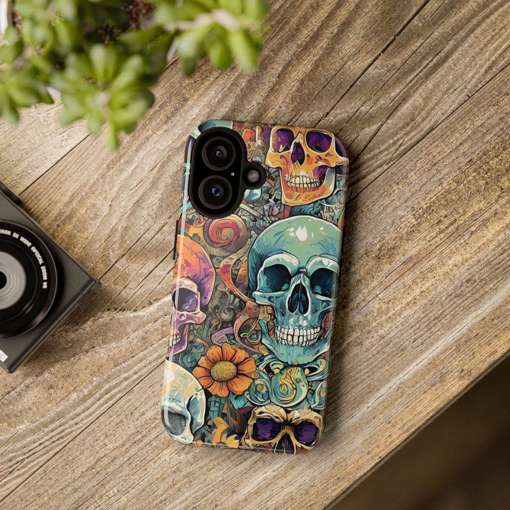 Artistic Skull Collage Tough Phone Case