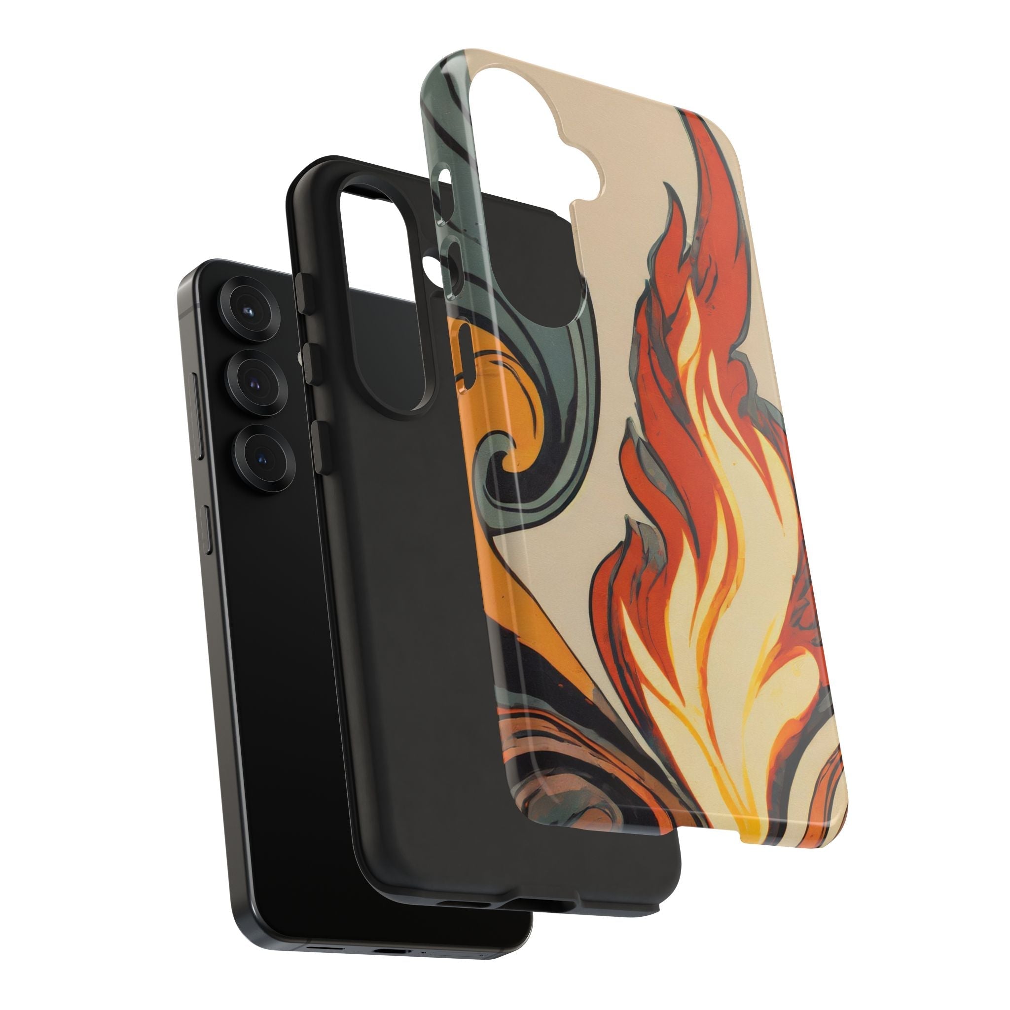 Artistic Flames Abstract Tough Phone Case